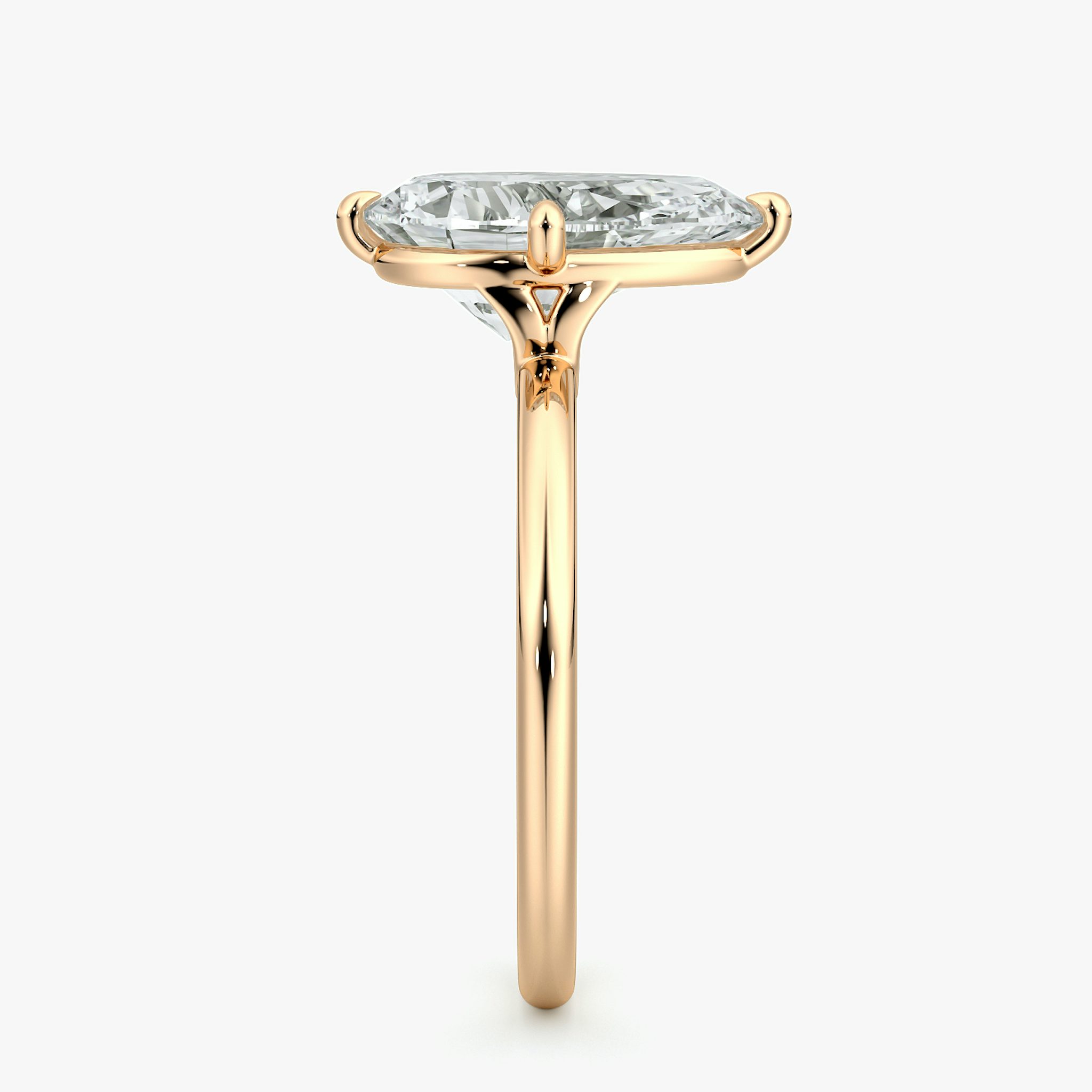 The Compass Solitaire | Pear | 14k | Rose Gold | bandAccent: Plain | diamondOrientation: vertical | caratWeight: other