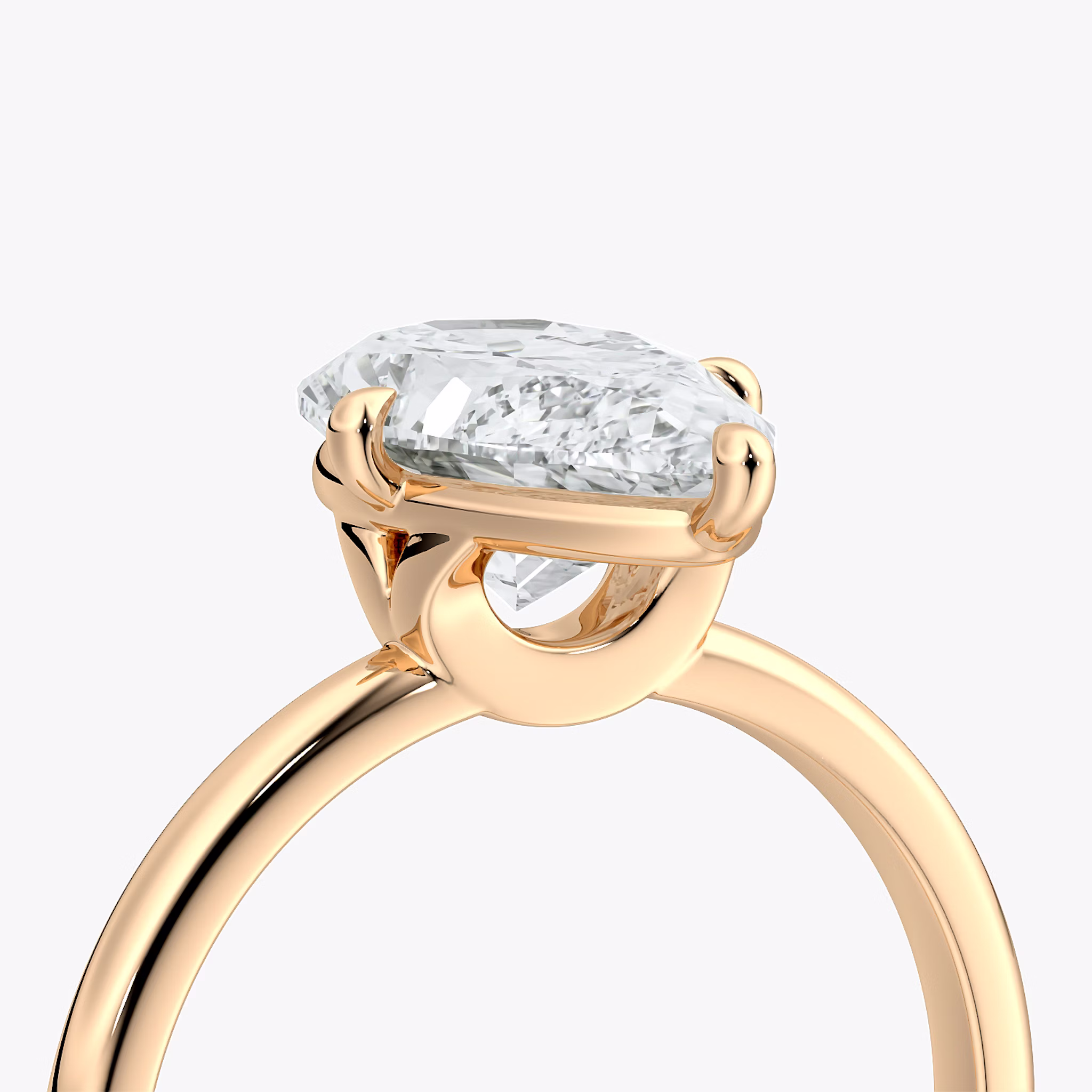 The Compass Solitaire | Pear | 14k | Rose Gold | bandAccent: Plain | diamondOrientation: vertical | caratWeight: other
