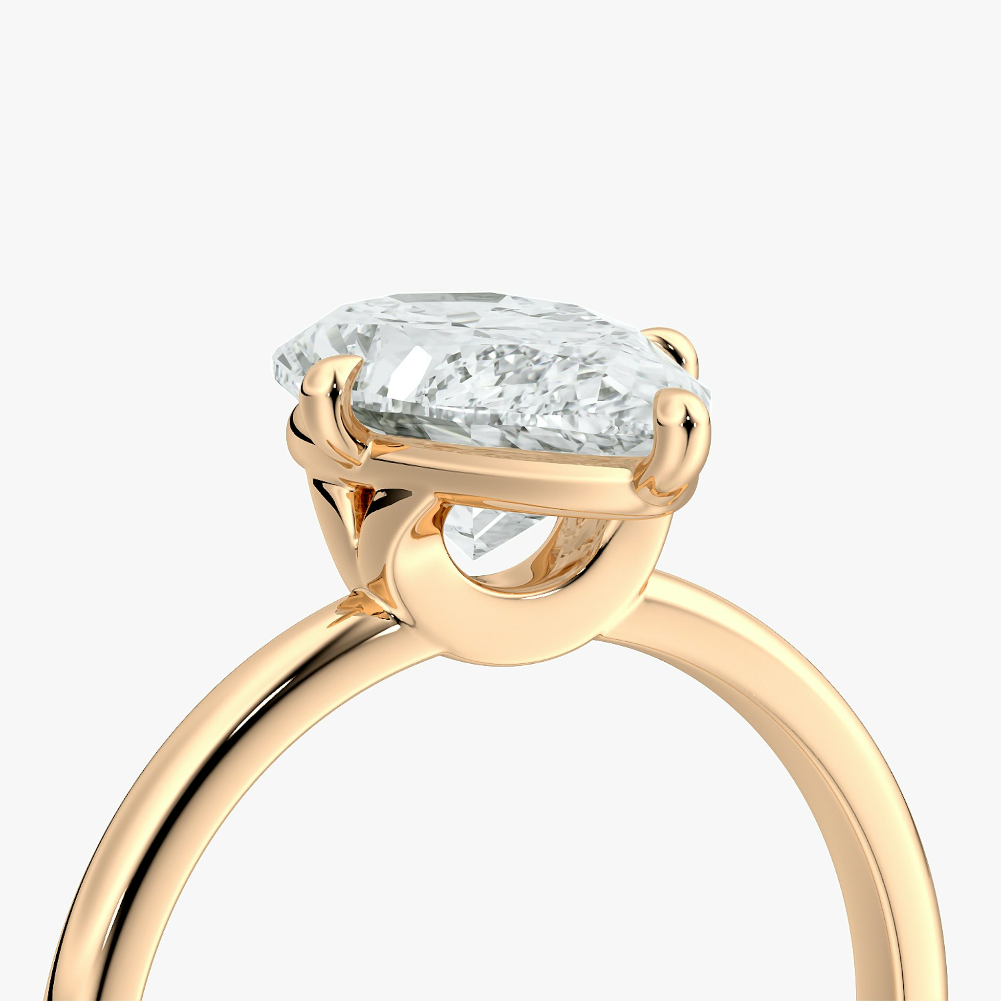 The Compass Solitaire | Pear | 14k | Rose Gold | bandAccent: Plain | diamondOrientation: vertical | caratWeight: other