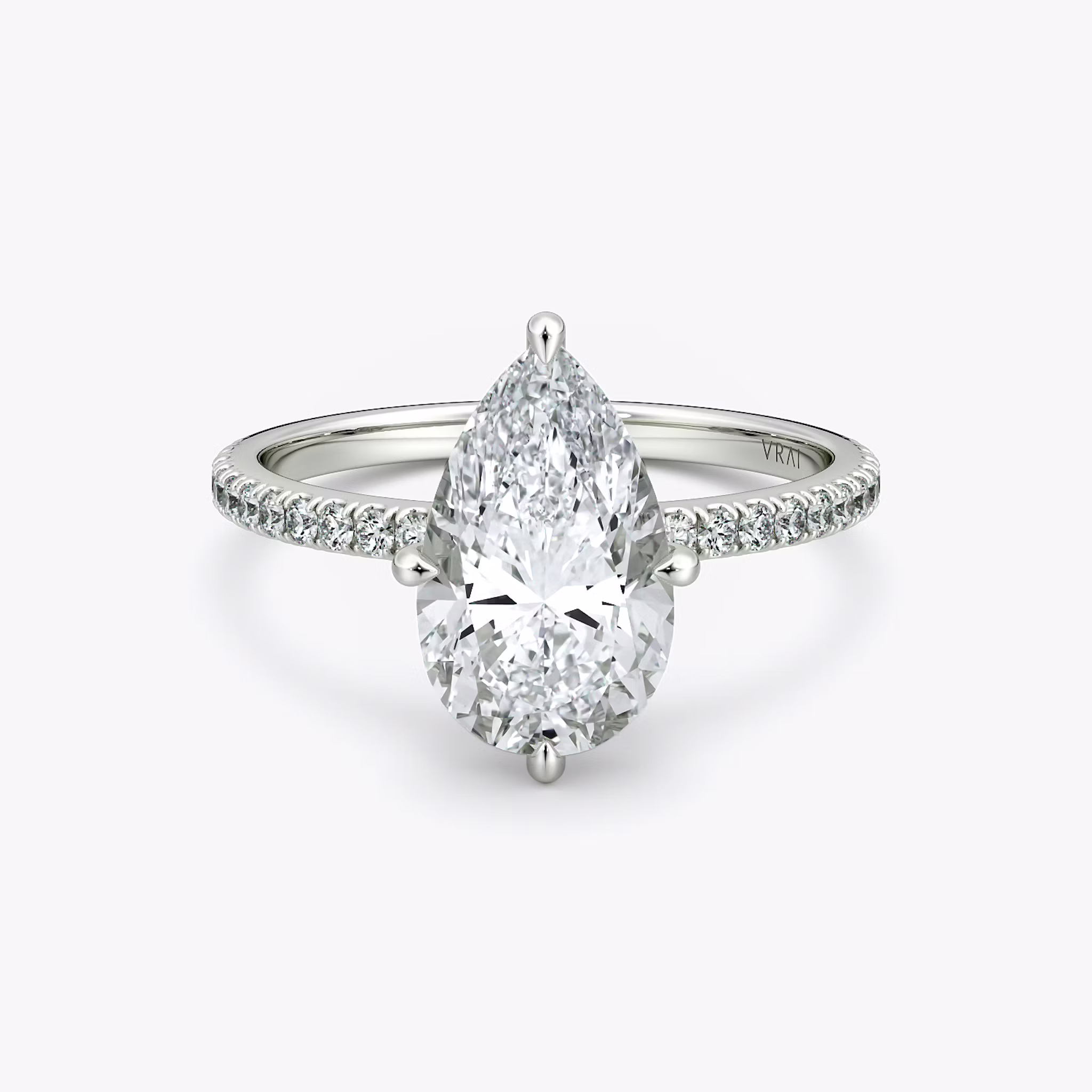 Compass Solitaire Pear | White Gold