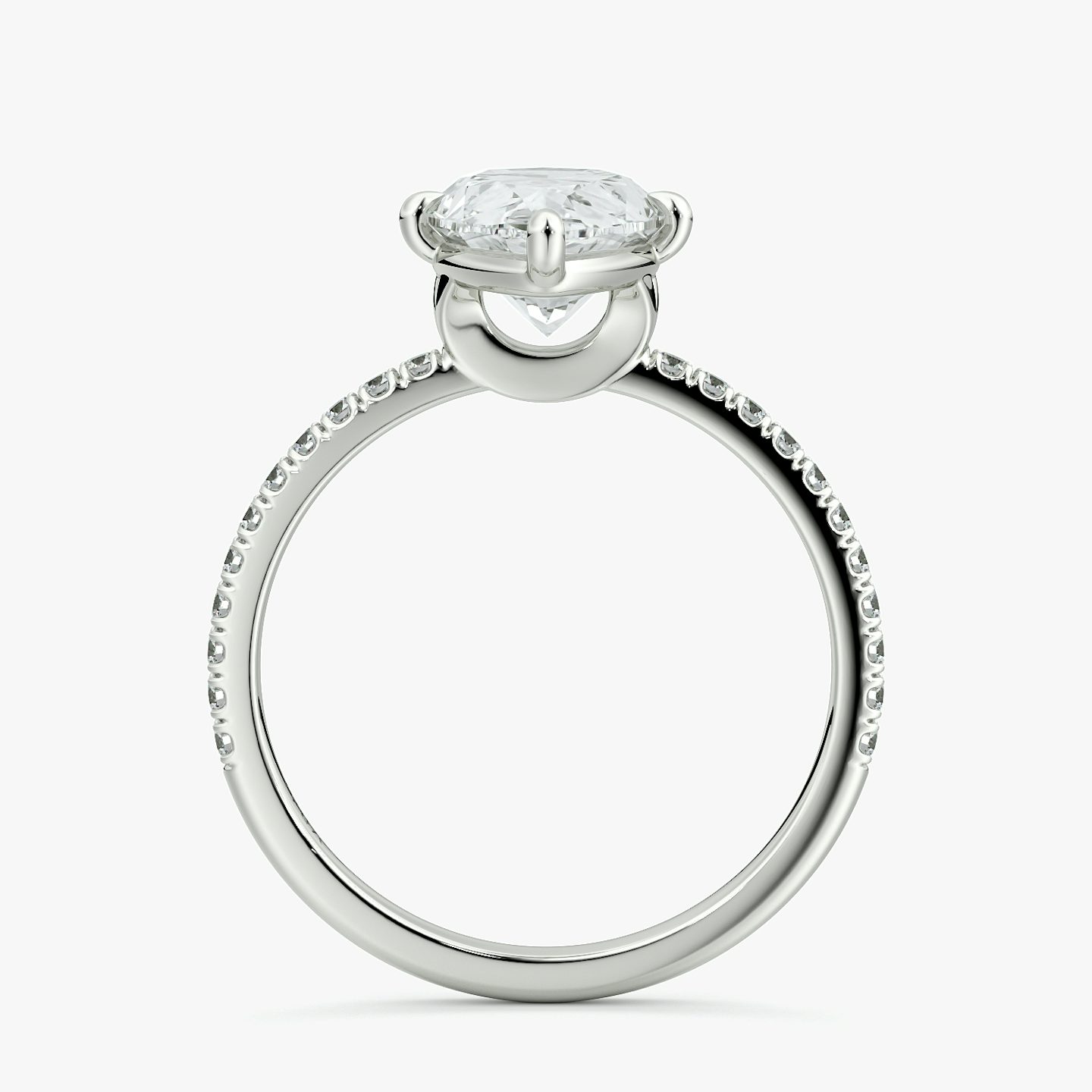 Bague de fiançailles Compass | Poire | Platine | bandAccent: Pavé | diamondOrientation: vertical | caratWeight: other