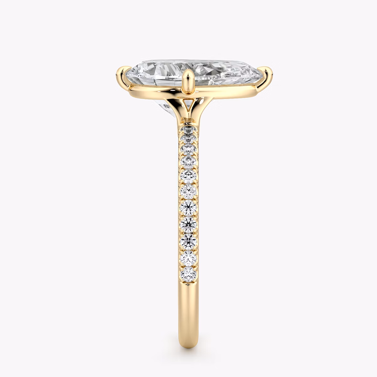 Anillo de compromiso Compass | Pera | 18k | Oro amarillo | bandAccent: Pavé | diamondOrientation: vertical | caratWeight: other