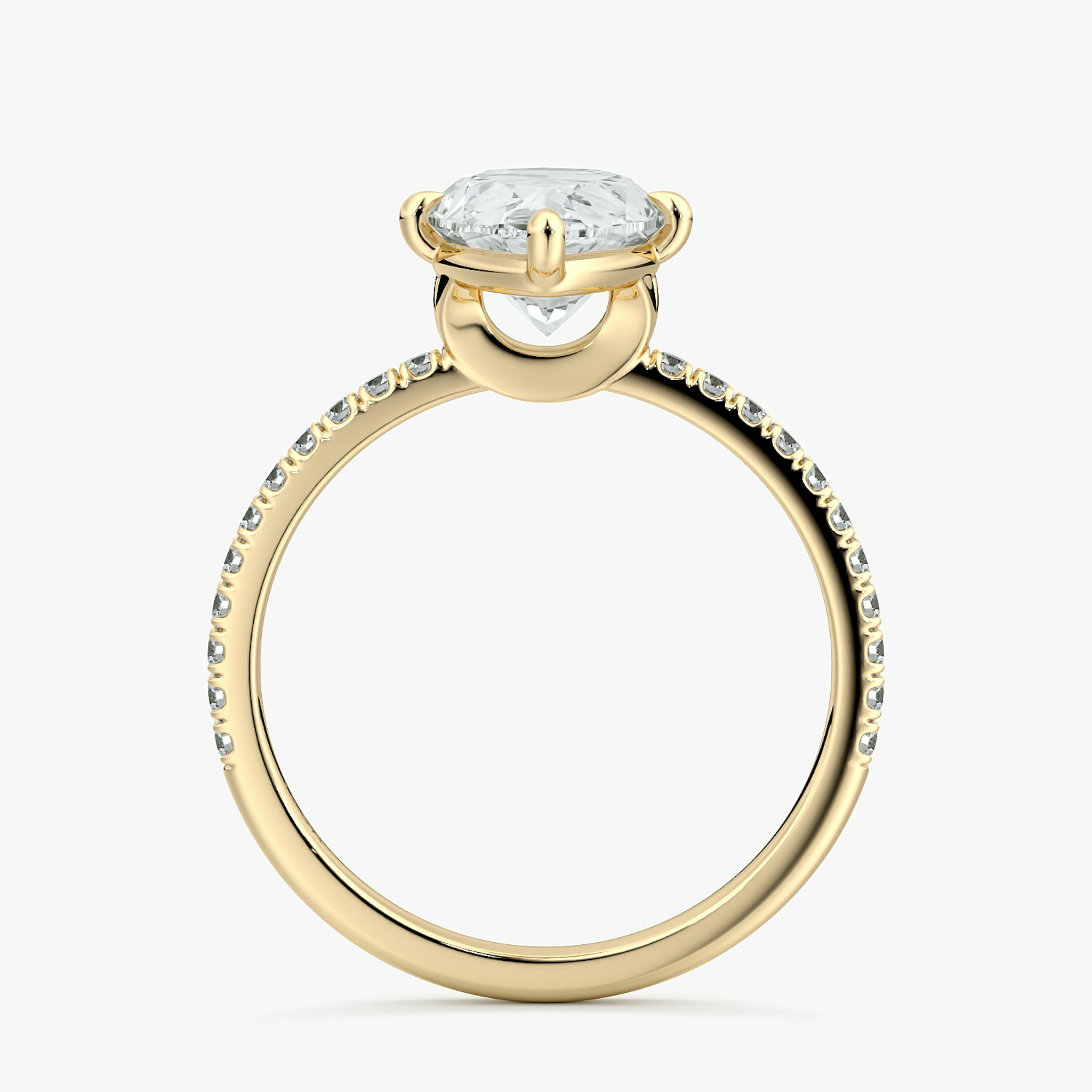 The Compass Solitaire | Pear | 18k | Yellow Gold | bandAccent: Pavé | diamondOrientation: vertical | caratWeight: other