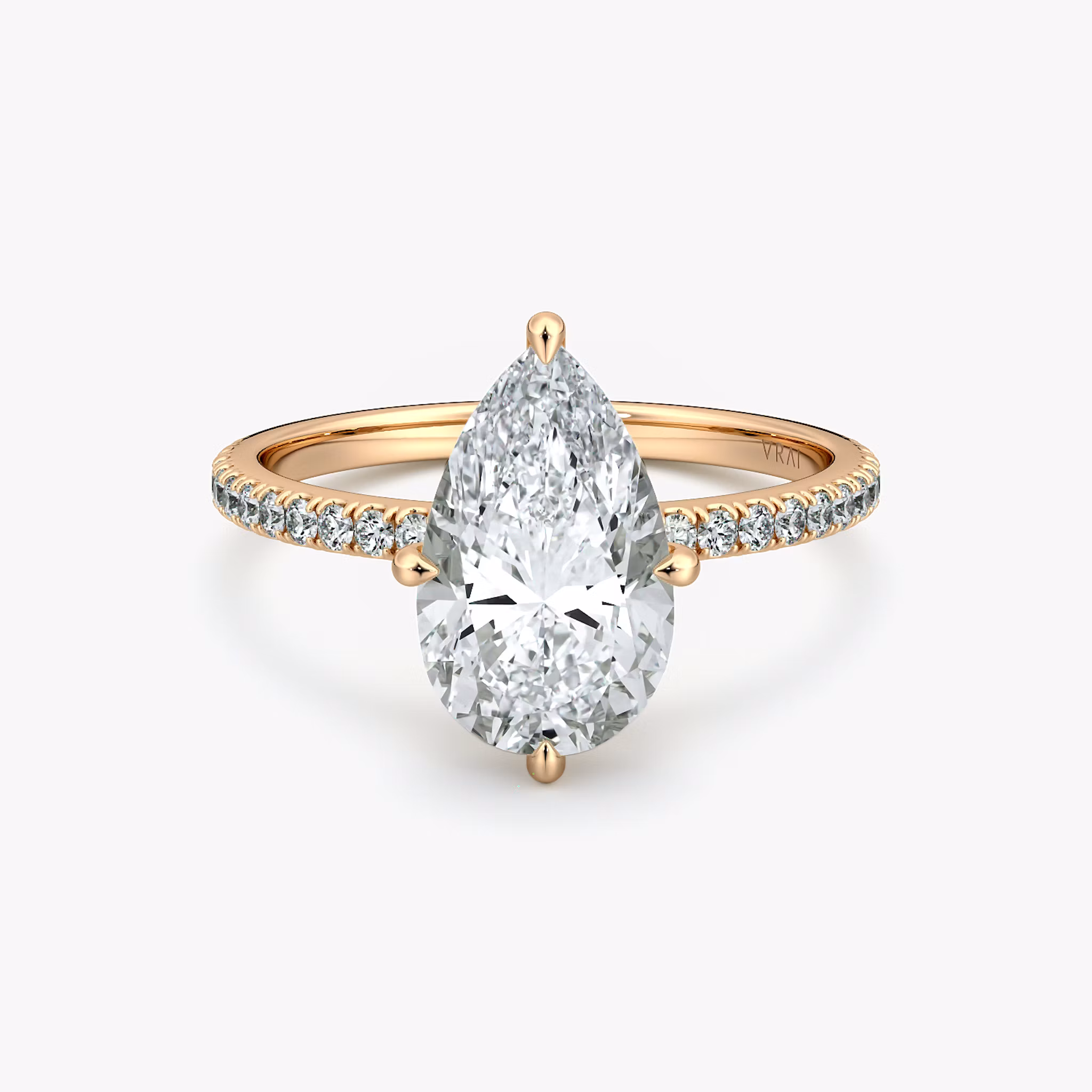 Compass Solitaire Pear | Rose Gold