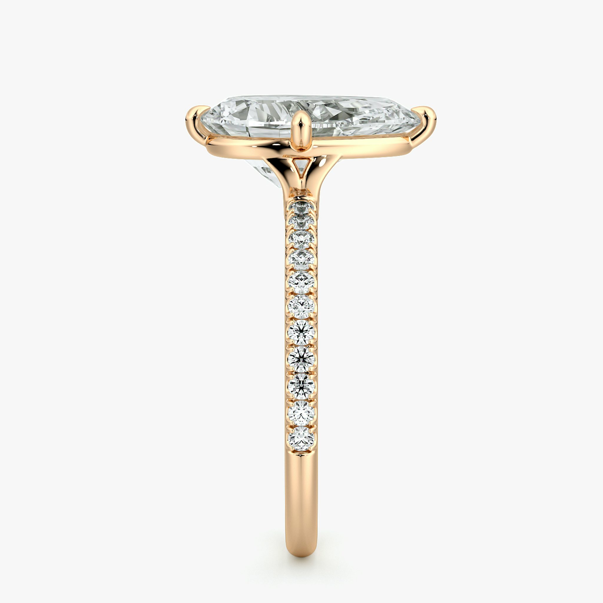 The Compass Solitaire | Pear | 14k | Rose Gold | bandAccent: Pavé | diamondOrientation: vertical | caratWeight: other