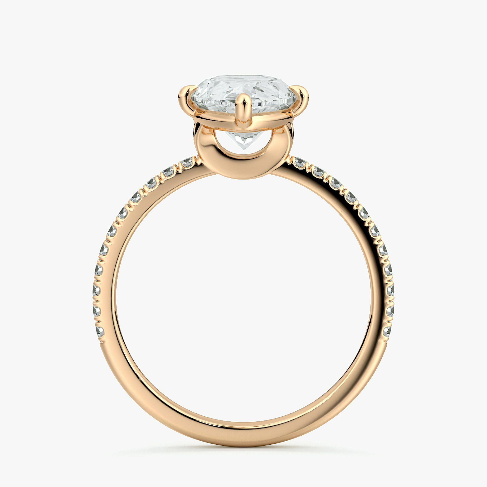 The Compass Solitaire | Pear | 14k | Rose Gold | bandAccent: Pavé | diamondOrientation: vertical | caratWeight: other
