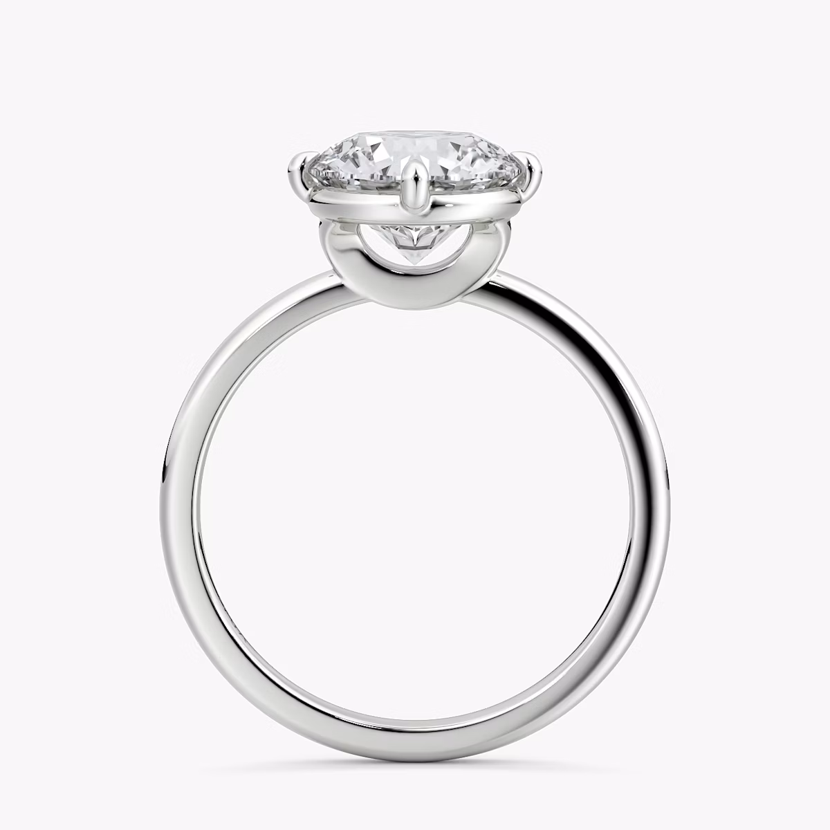 The Compass Solitaire | Round Brilliant | 18k | White Gold | bandAccent: Plain | caratWeight: 1.5ct | diamondOrientation: vertical