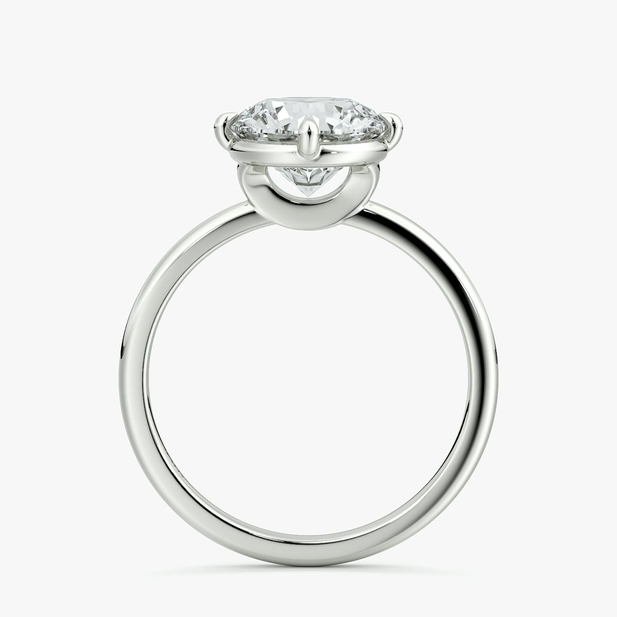 The Compass Solitaire Round Brilliant Engagement Ring | Plain Band ...