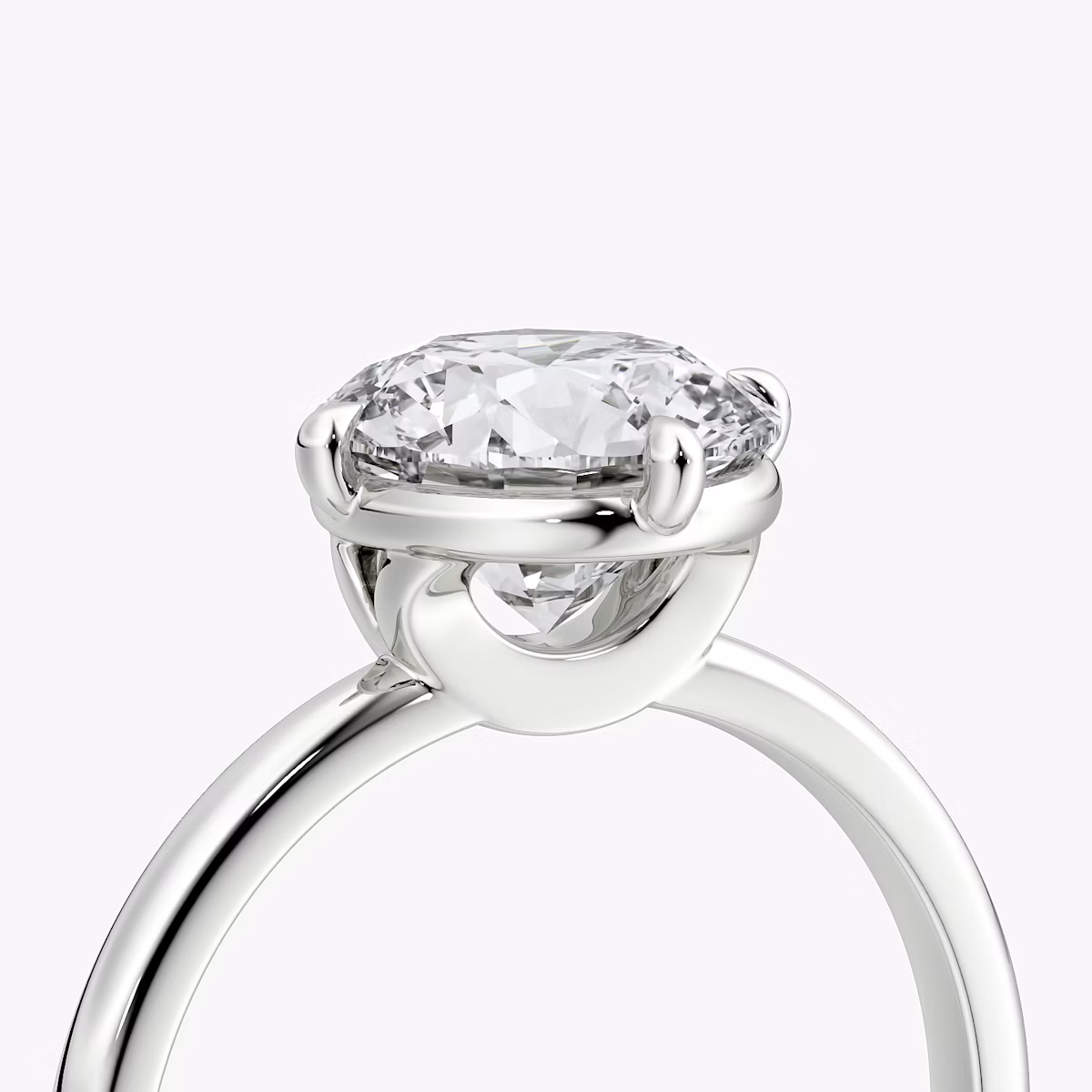 The Compass Solitaire | Round Brilliant | 18k | White Gold | bandAccent: Plain | caratWeight: 1.5ct | diamondOrientation: vertical