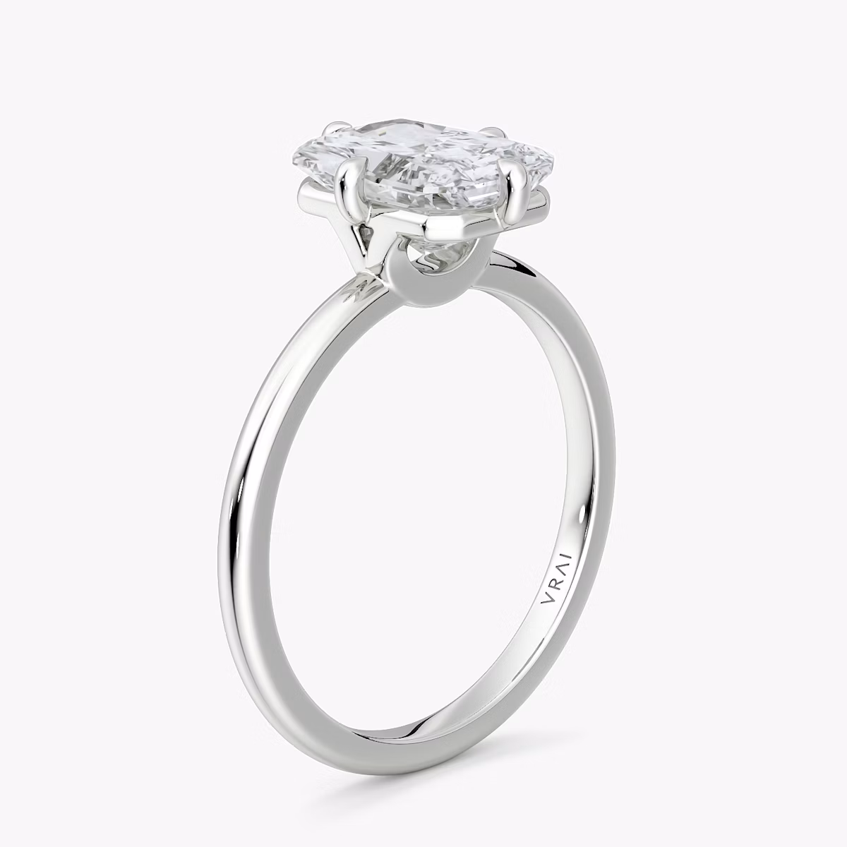 Compass | Radiant | 18k | Weißgold | bandAccent: Ohne Pavé-Besatz | diamondOrientation: vertical | caratWeight: other