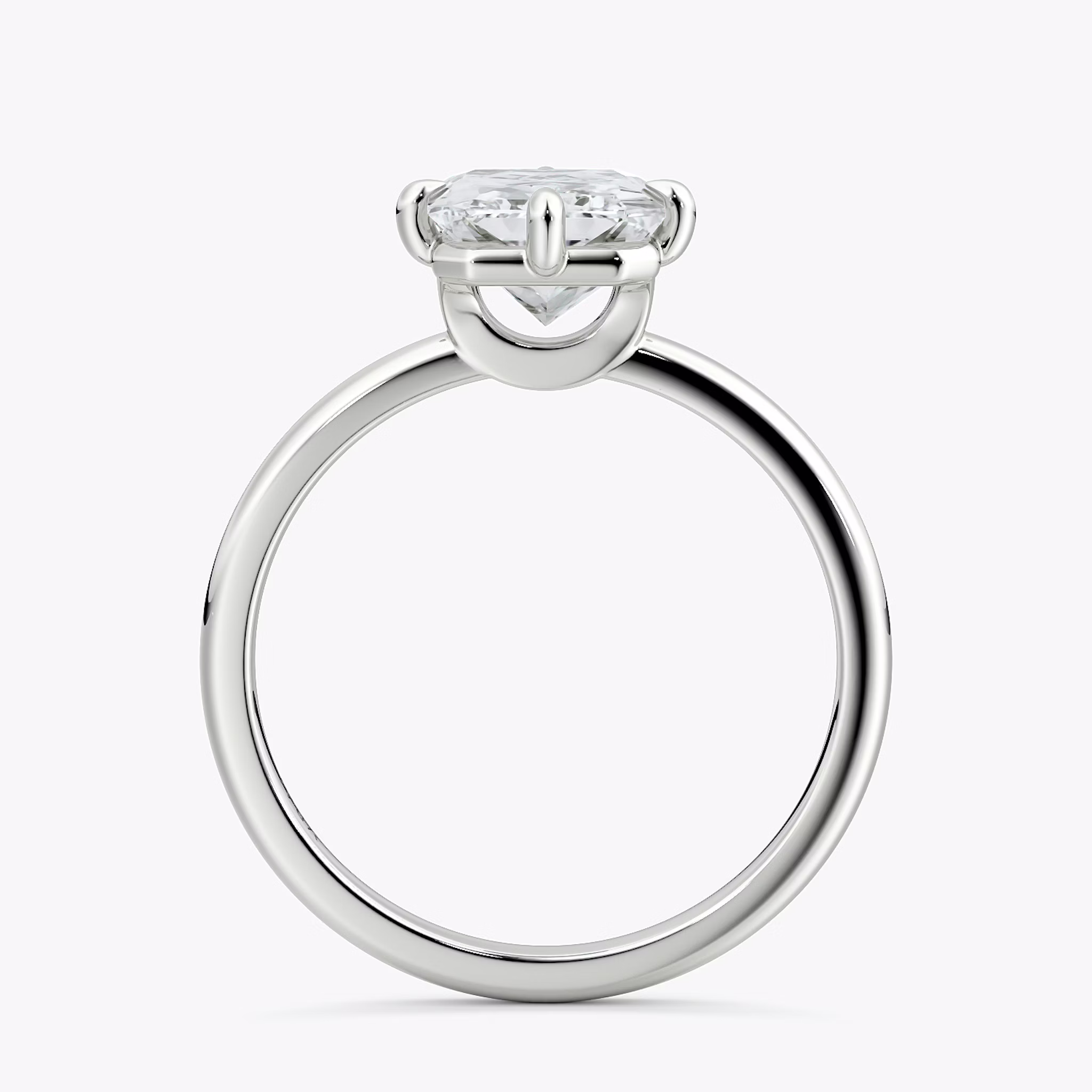 The Compass Solitaire | Radiant | 18k | White Gold | bandAccent: Plain | diamondOrientation: vertical | caratWeight: other