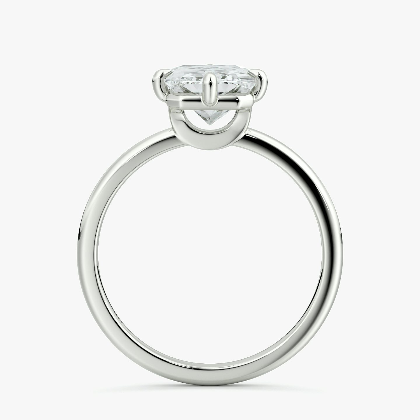 The Compass Solitaire | Radiant | 18k | White Gold | bandAccent: Plain | diamondOrientation: vertical | caratWeight: other