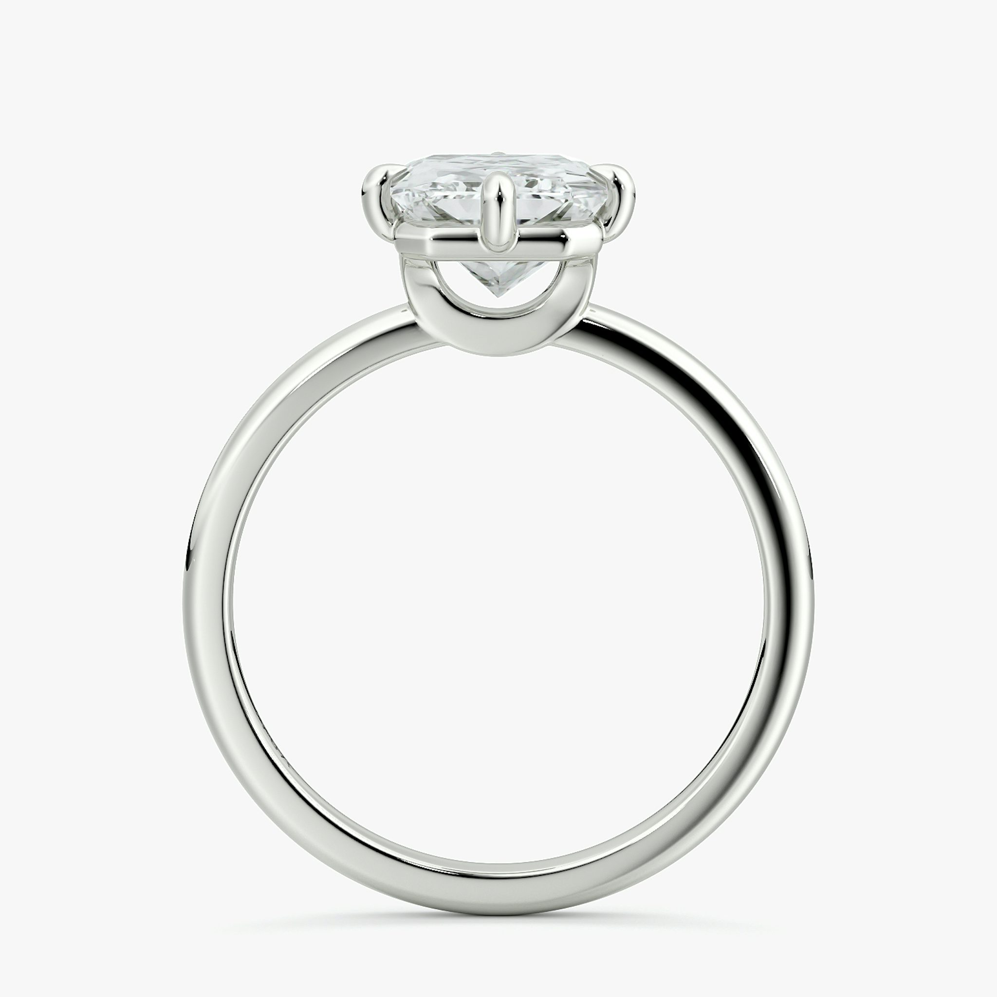 The Compass Solitaire | Radiant | 18k | White Gold | bandAccent: Plain | diamondOrientation: vertical | caratWeight: other