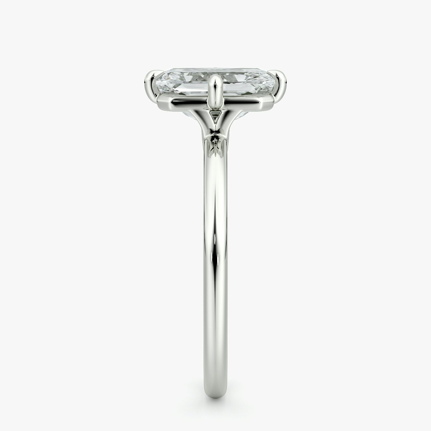 The Compass Solitaire | Radiant | 18k | White Gold | bandAccent: Plain | diamondOrientation: vertical | caratWeight: other