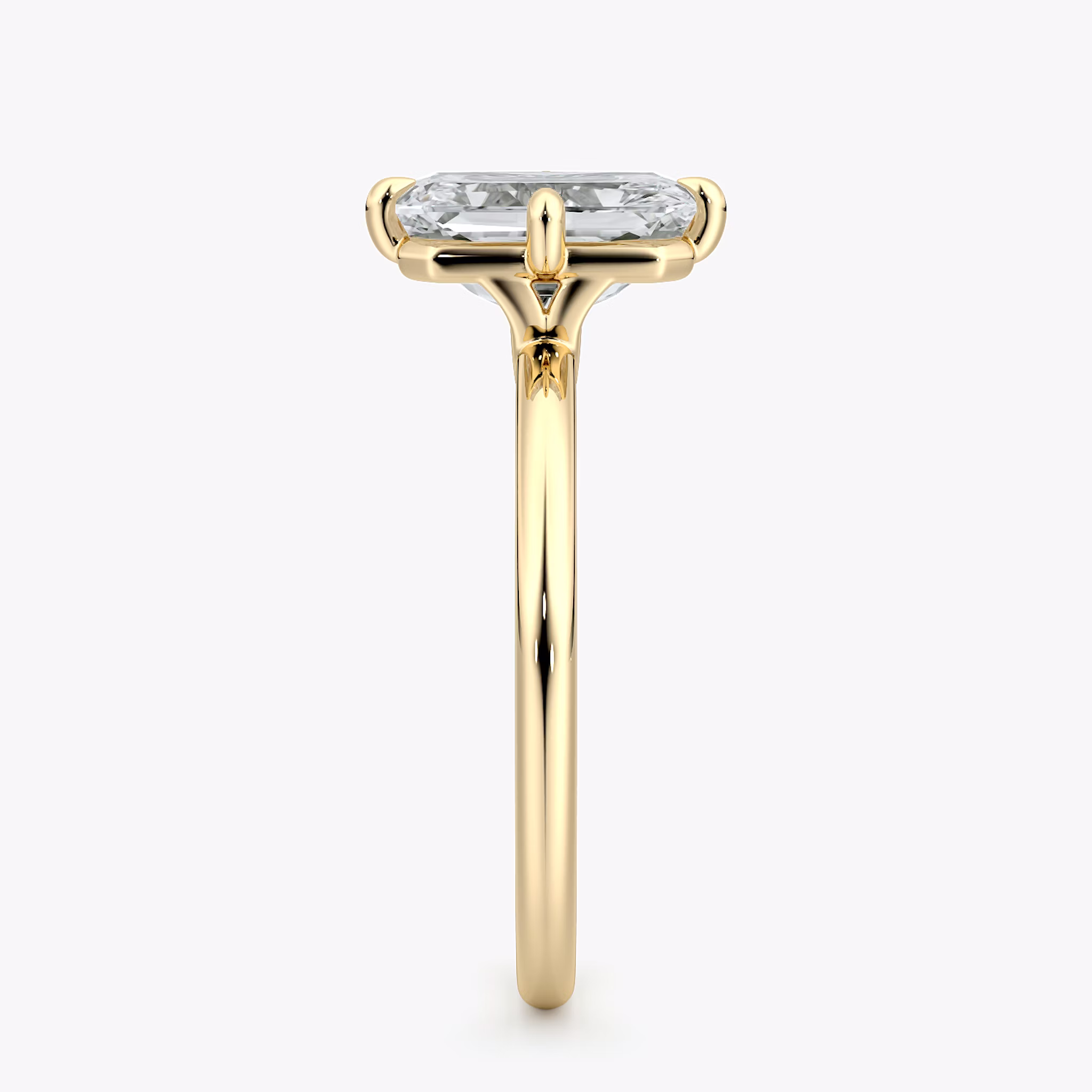 The Compass Solitaire | Radiant | 18k | Yellow Gold | bandAccent: Plain | diamondOrientation: vertical | caratWeight: other