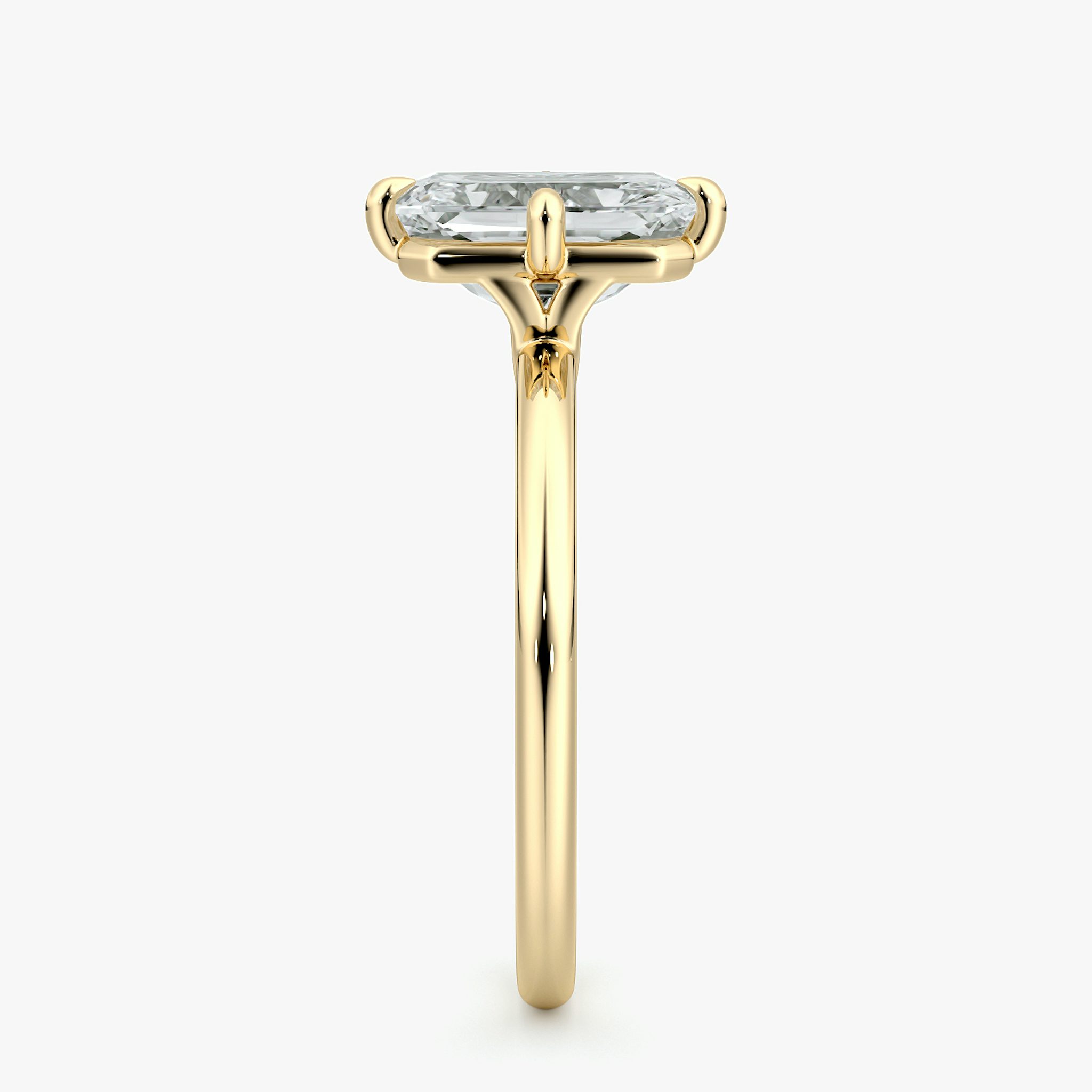 The Compass Solitaire | Radiant | 18k | Yellow Gold | bandAccent: Plain | diamondOrientation: vertical | caratWeight: other