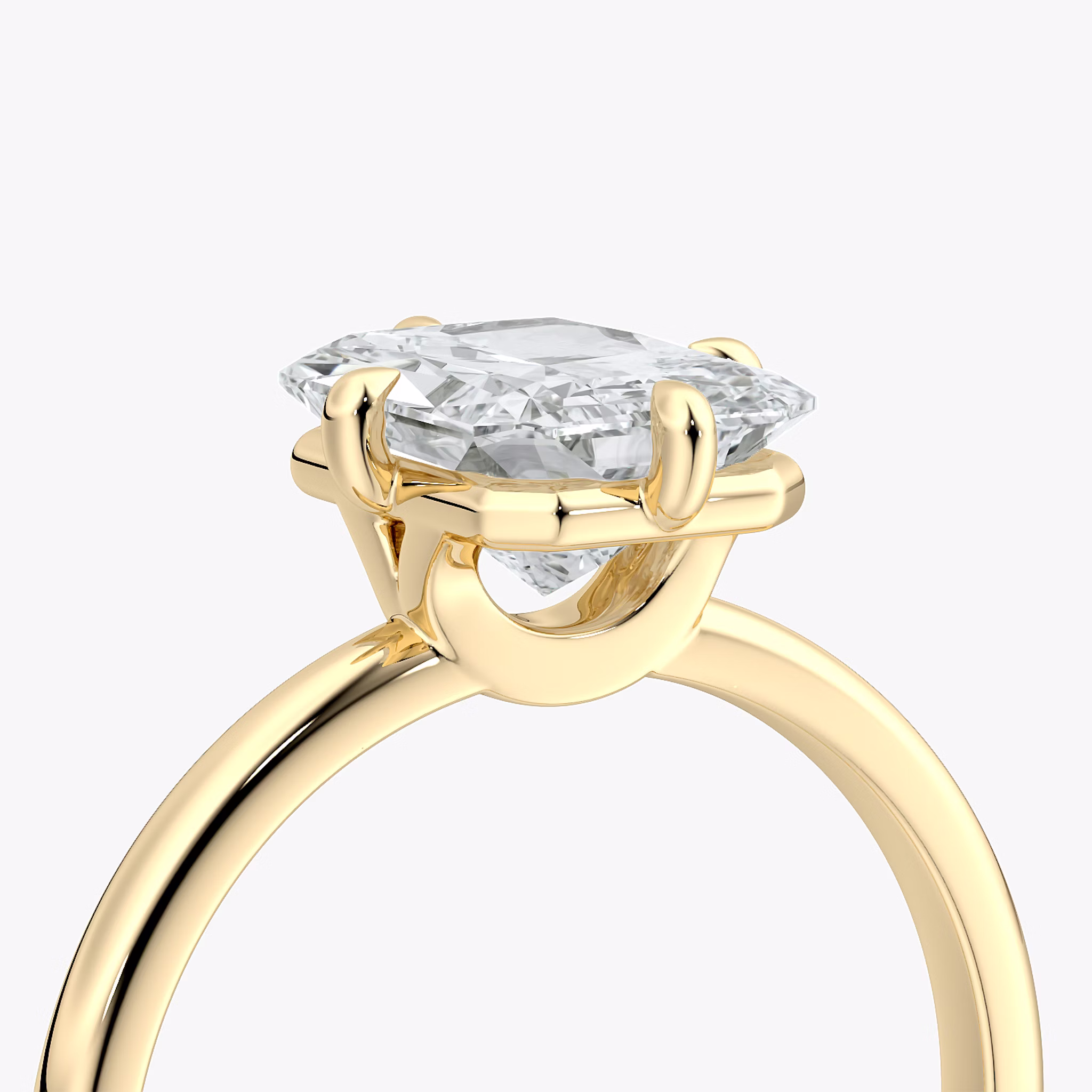 The Compass Solitaire | Radiant | 18k | Yellow Gold | bandAccent: Plain | diamondOrientation: vertical | caratWeight: other