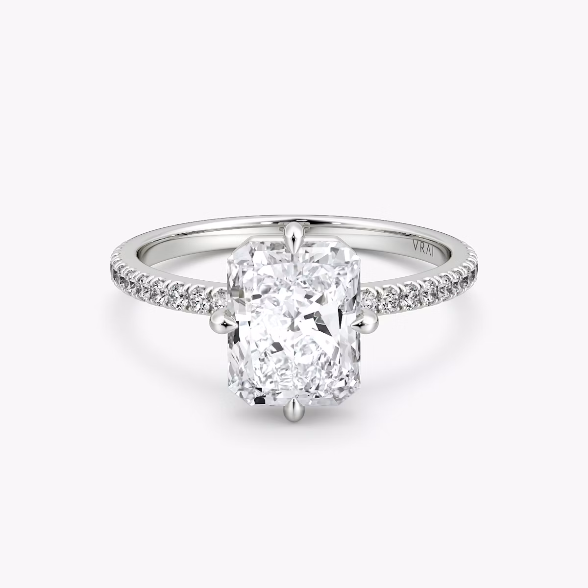 Compass | Radiant | Platin | bandAccent: Mit Pavé-Besatz | diamondOrientation: vertical | caratWeight: other