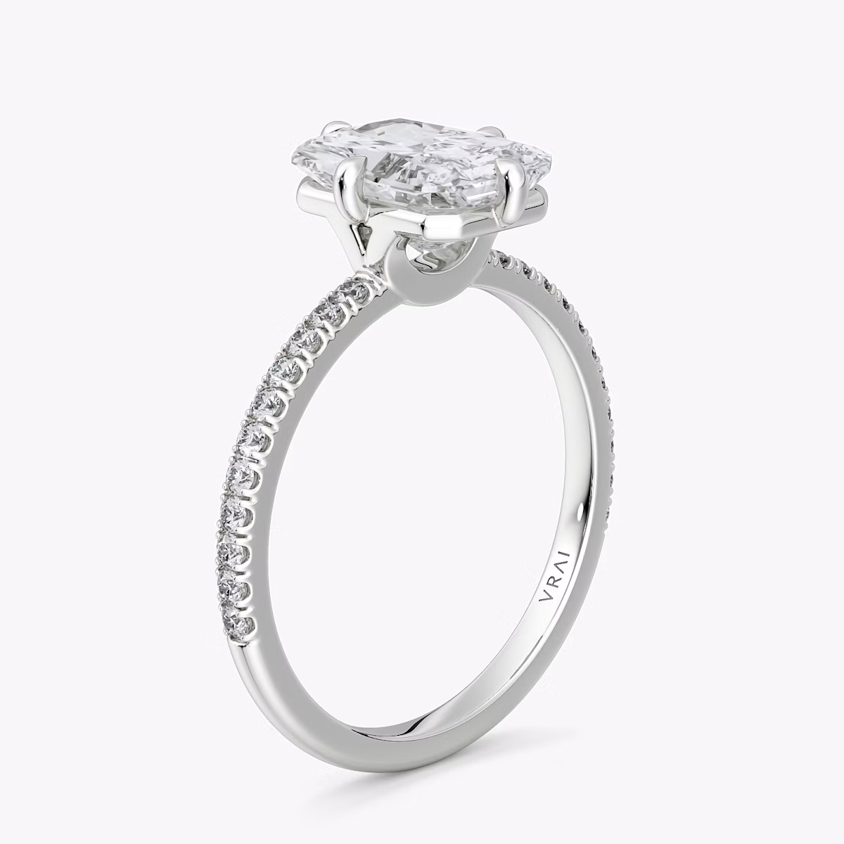 Compass | Radiant | Platin | bandAccent: Mit Pavé-Besatz | diamondOrientation: vertical | caratWeight: other