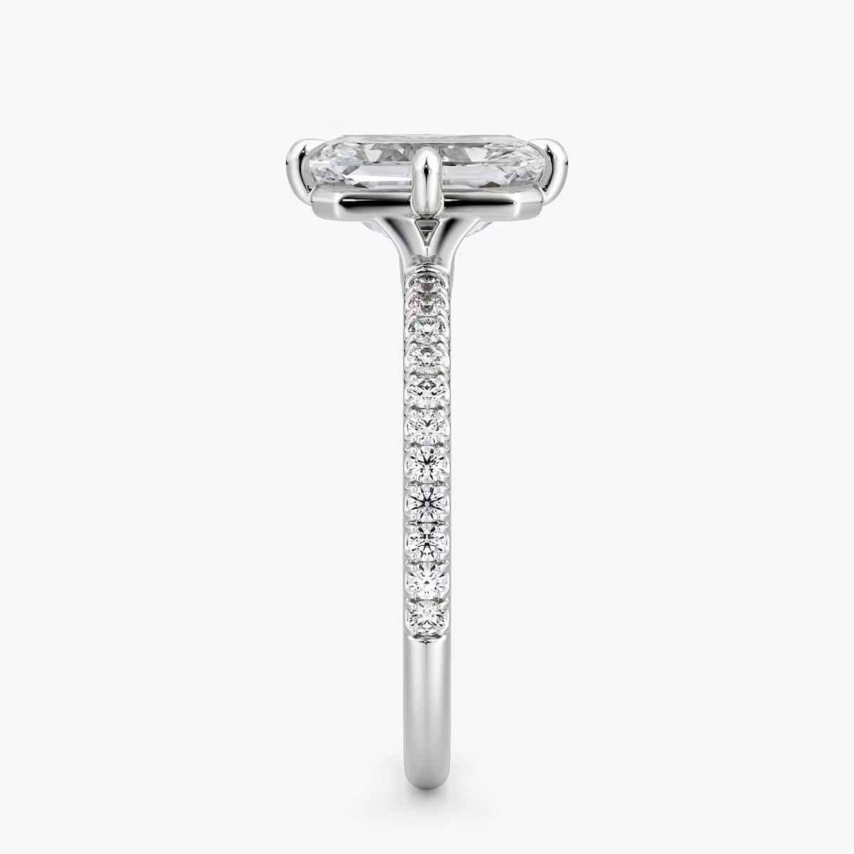 Compass | Radiant | Platin | bandAccent: Mit Pavé-Besatz | diamondOrientation: vertical | caratWeight: other