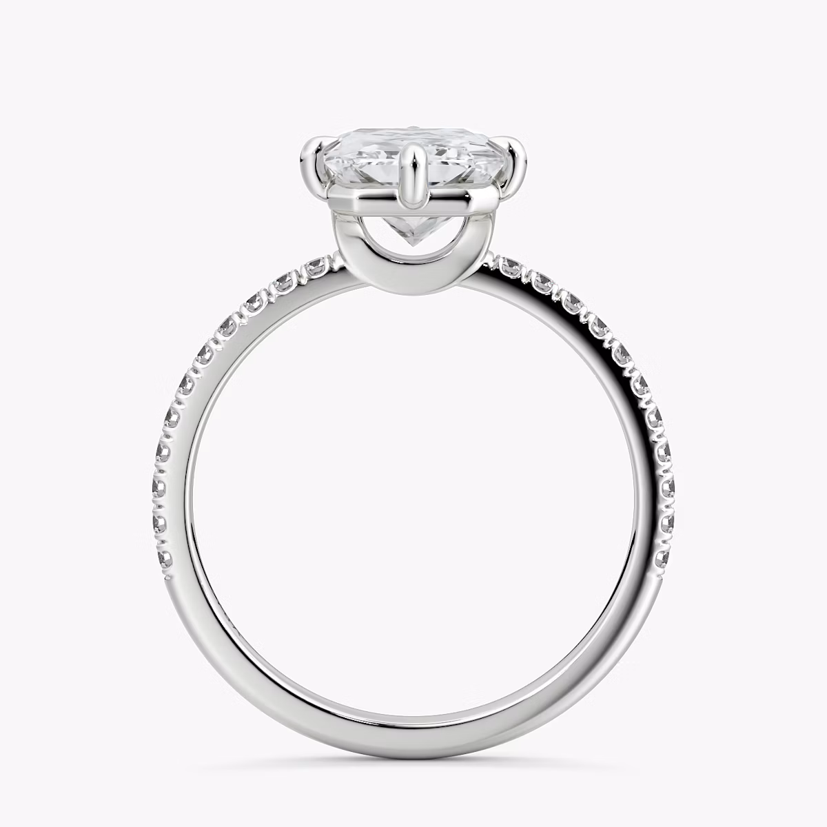 Compass | Radiant | Platin | bandAccent: Mit Pavé-Besatz | diamondOrientation: vertical | caratWeight: other