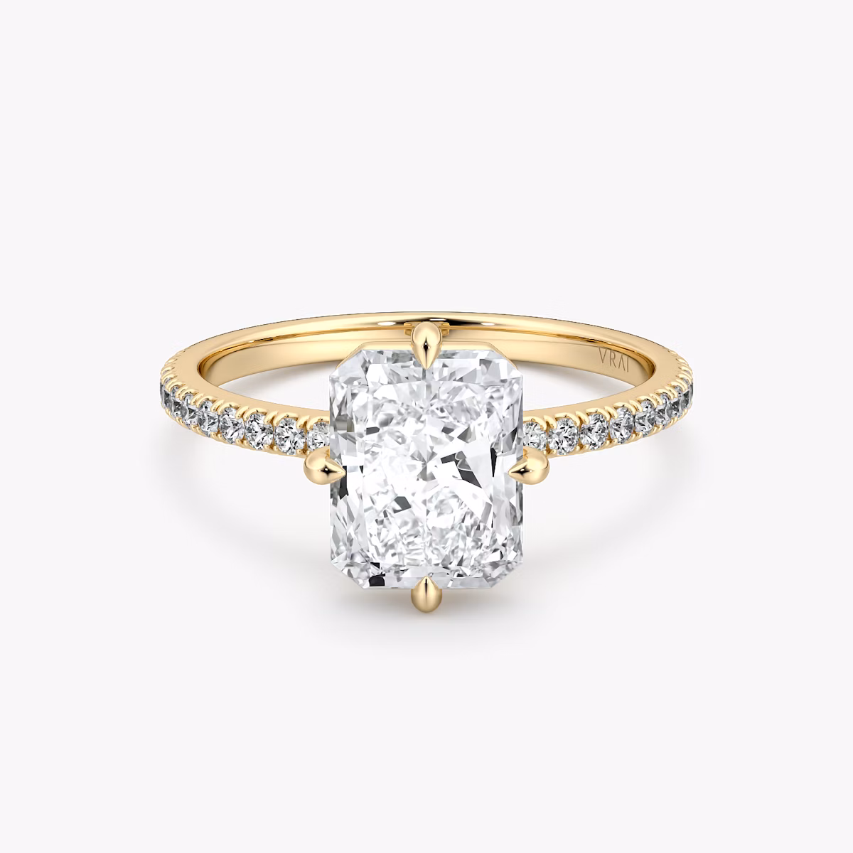The Compass Solitaire | Radiant | 18k | Yellow Gold | bandAccent: Pavé | diamondOrientation: vertical | caratWeight: other