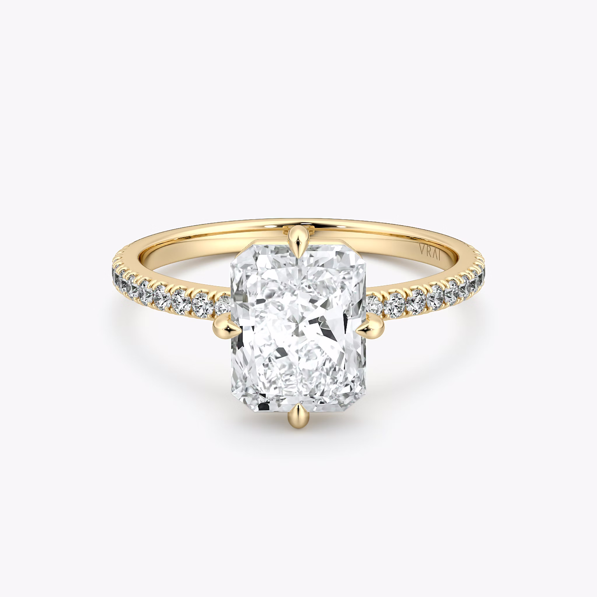 The Compass Solitaire | Radiant | 18k | Yellow Gold | bandAccent: Pavé | diamondOrientation: vertical | caratWeight: other