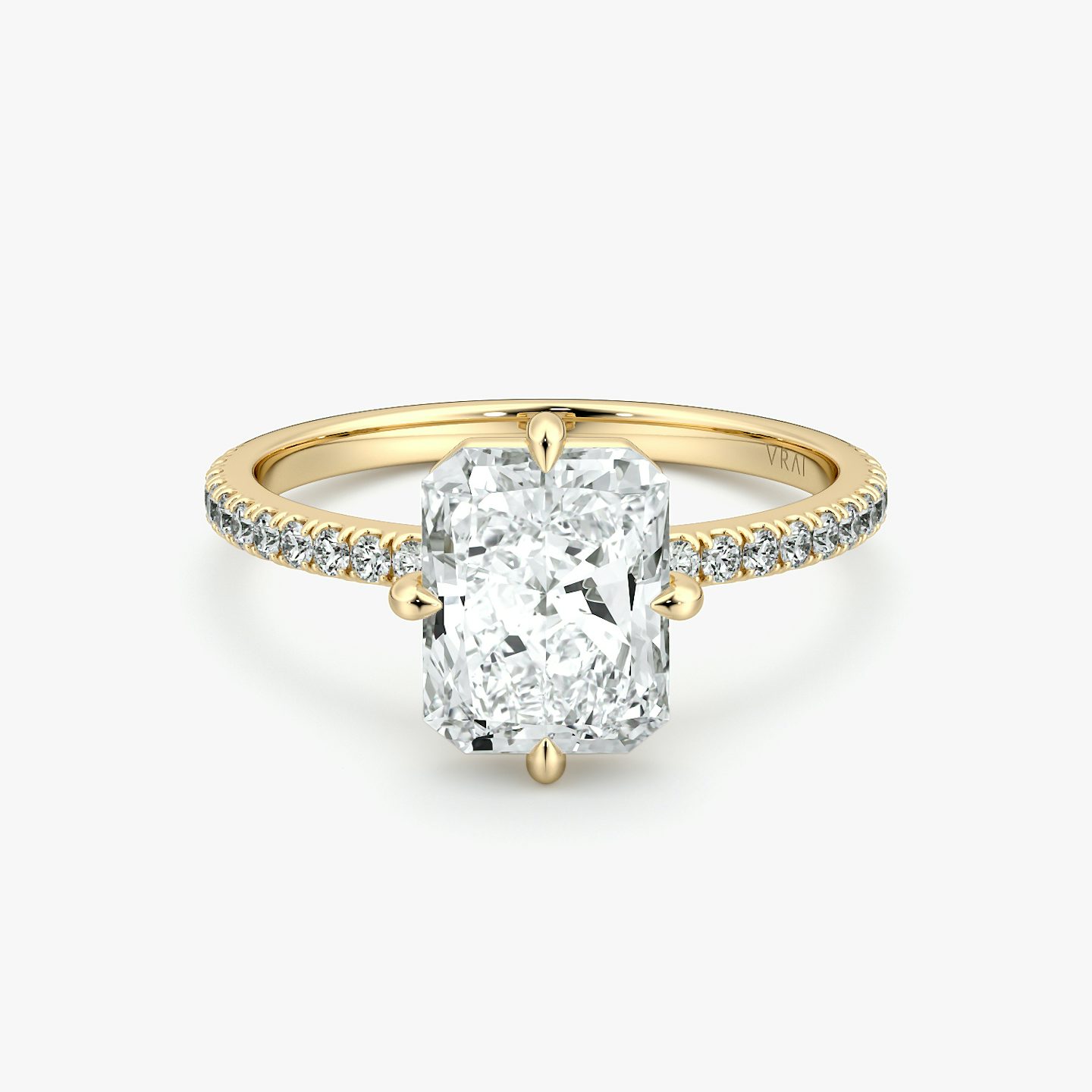 The Compass Solitaire | Radiant | 18k | Yellow Gold | bandAccent: Pavé | diamondOrientation: vertical | caratWeight: other