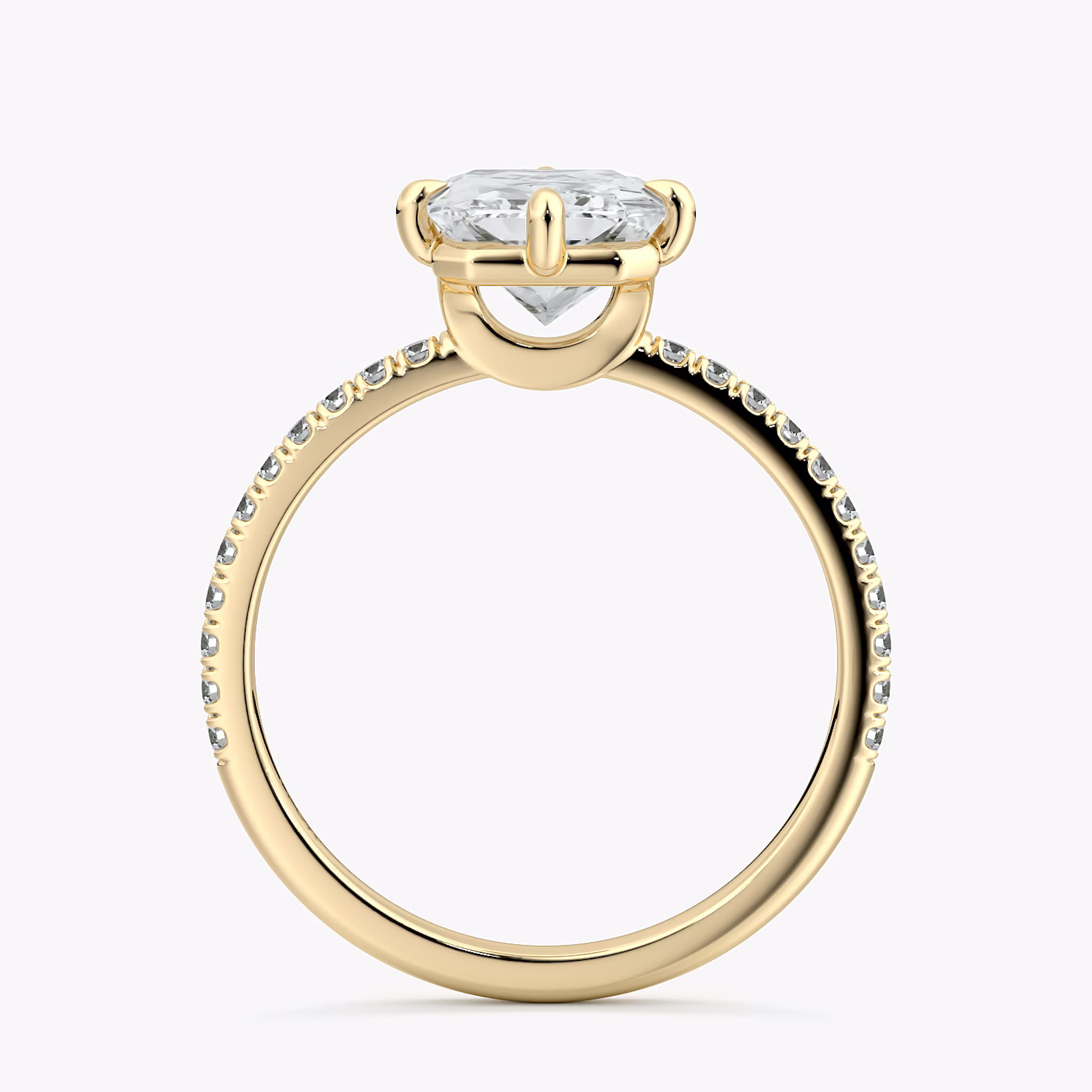 The Compass Solitaire | Radiant | 18k | Yellow Gold | bandAccent: Pavé | diamondOrientation: vertical | caratWeight: other