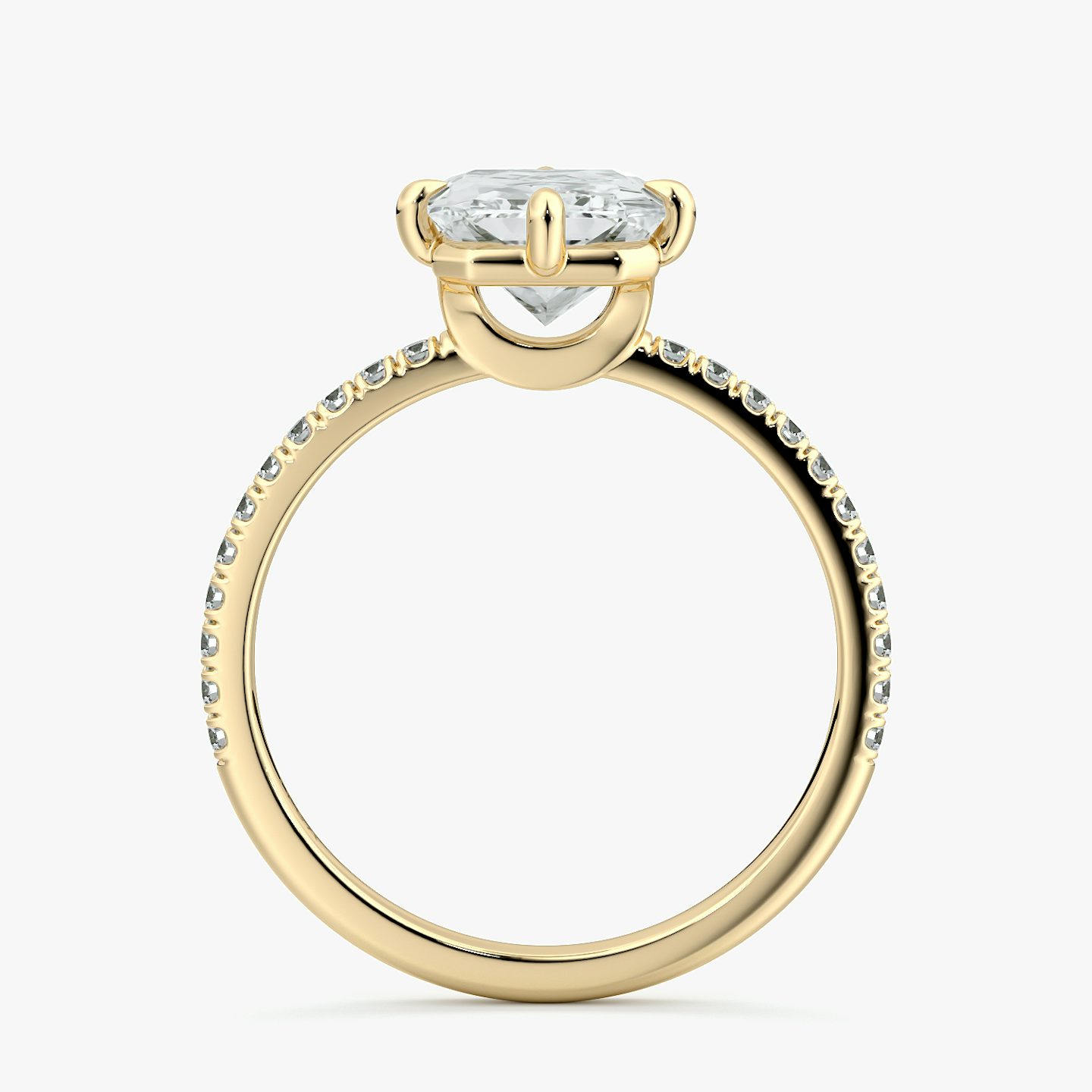 The Compass Solitaire | Radiant | 18k | Yellow Gold | bandAccent: Pavé | diamondOrientation: vertical | caratWeight: other