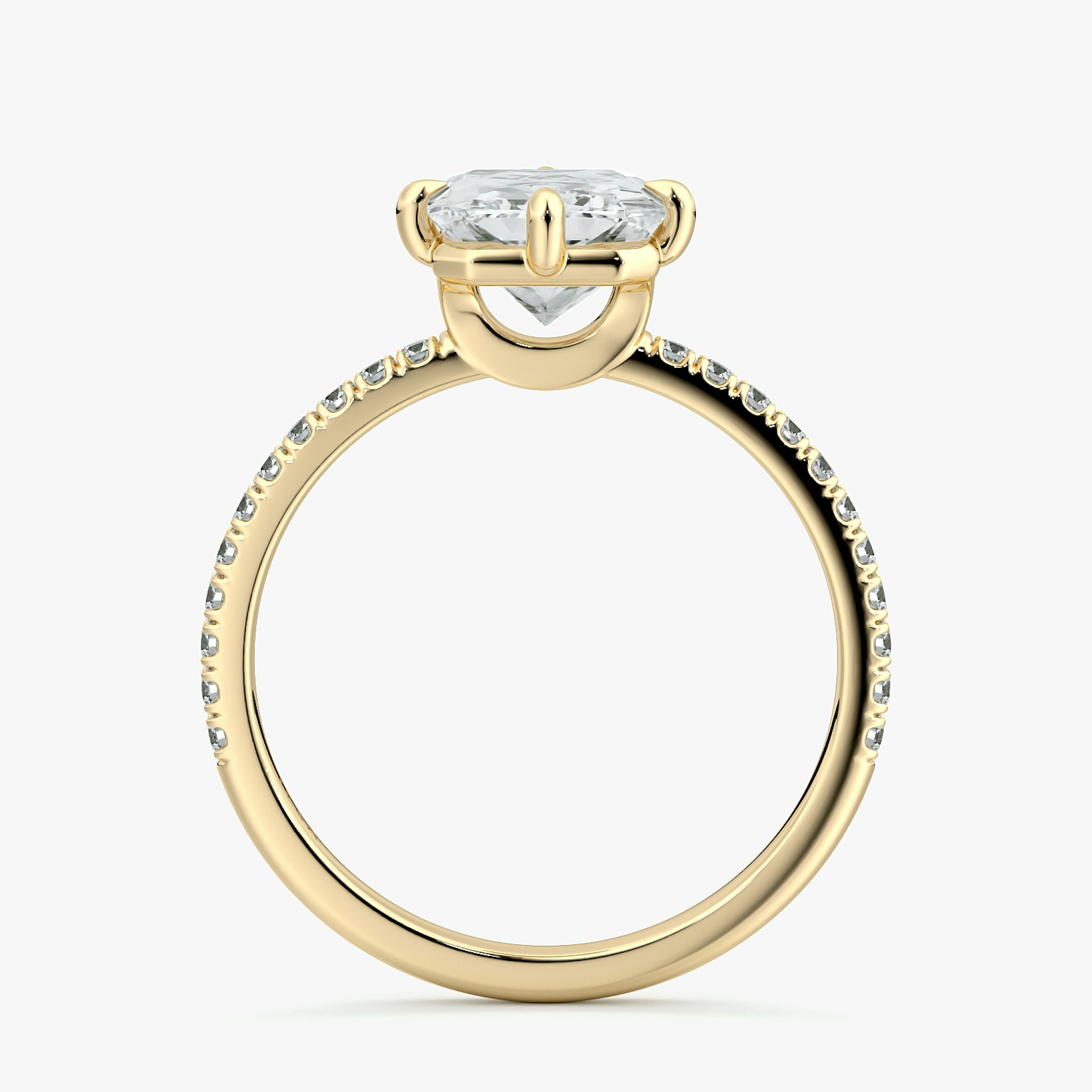 The Compass Solitaire | Radiant | 18k | Yellow Gold | bandAccent: Pavé | diamondOrientation: vertical | caratWeight: other