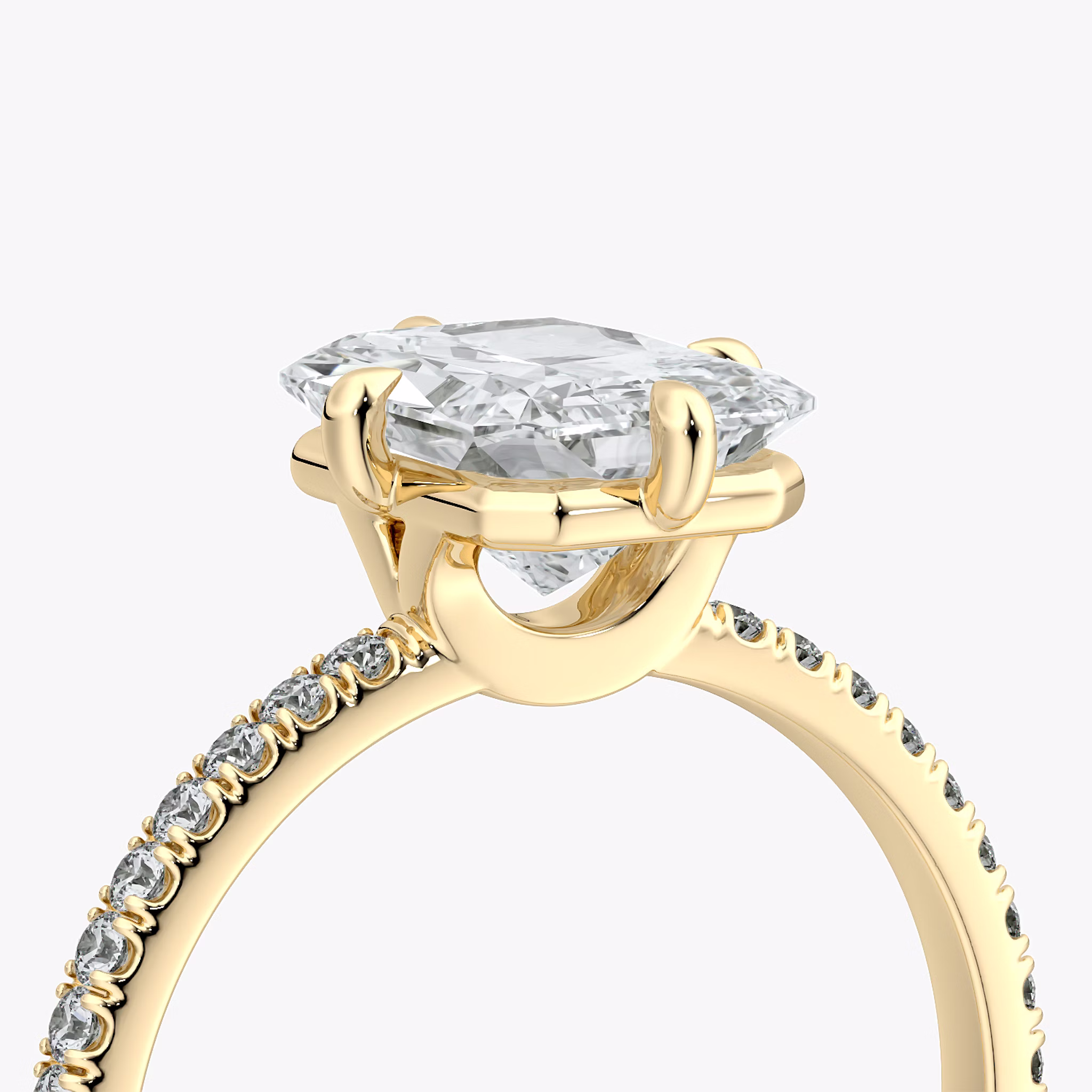 The Compass Solitaire | Radiant | 18k | Yellow Gold | bandAccent: Pavé | diamondOrientation: vertical | caratWeight: other