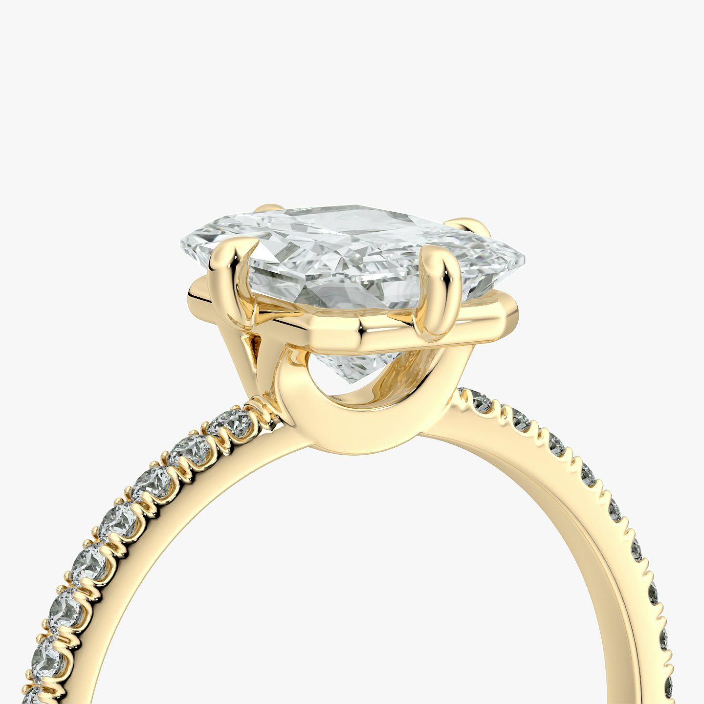 The Compass Solitaire | Radiant | 18k | Yellow Gold | bandAccent: Pavé | diamondOrientation: vertical | caratWeight: other