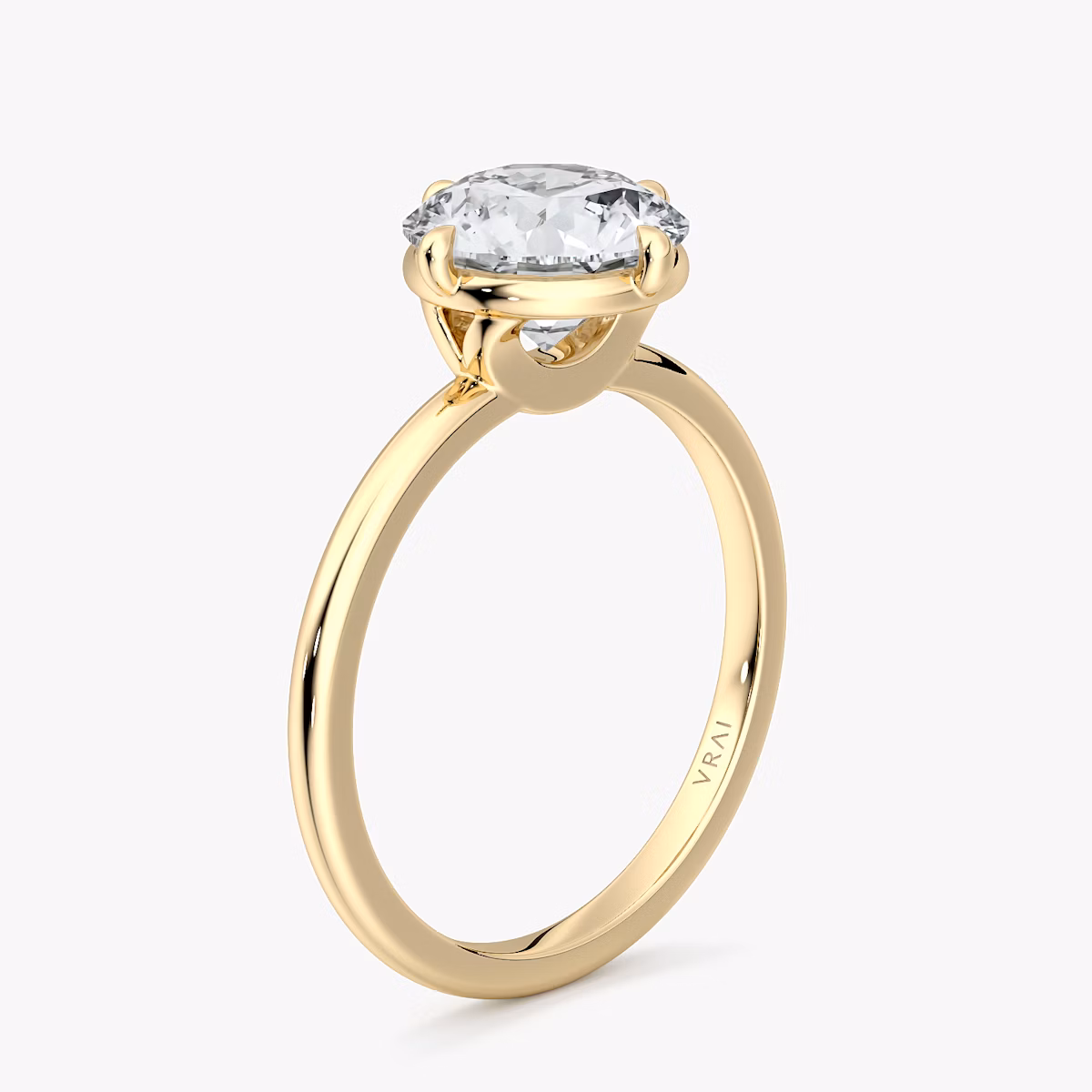 The Compass Solitaire | Round Brilliant | 18k | Yellow Gold | bandAccent: Plain | caratWeight: other | diamondOrientation: vertical