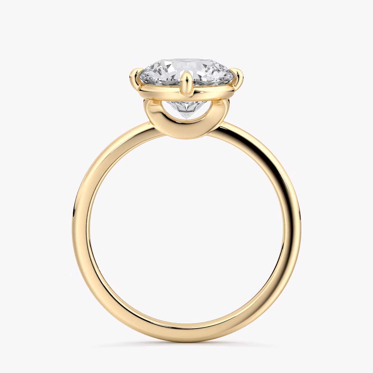 The Compass Solitaire | Round Brilliant | 18k | Yellow Gold | bandAccent: Plain | caratWeight: other | diamondOrientation: vertical