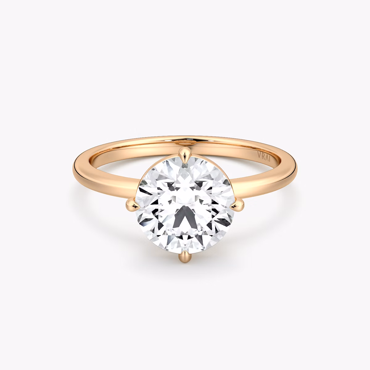 The Compass Solitaire | Round Brilliant | 14k | Rose Gold | bandAccent: Plain | caratWeight: 1.5ct | diamondOrientation: vertical