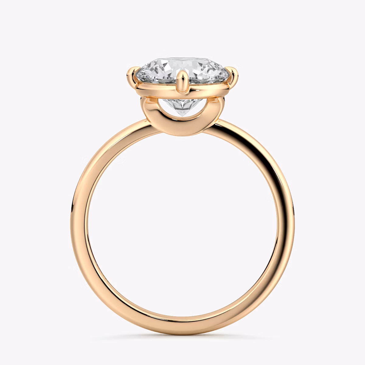 The Compass Solitaire | Round Brilliant | 14k | Rose Gold | bandAccent: Plain | caratWeight: 1.5ct | diamondOrientation: vertical