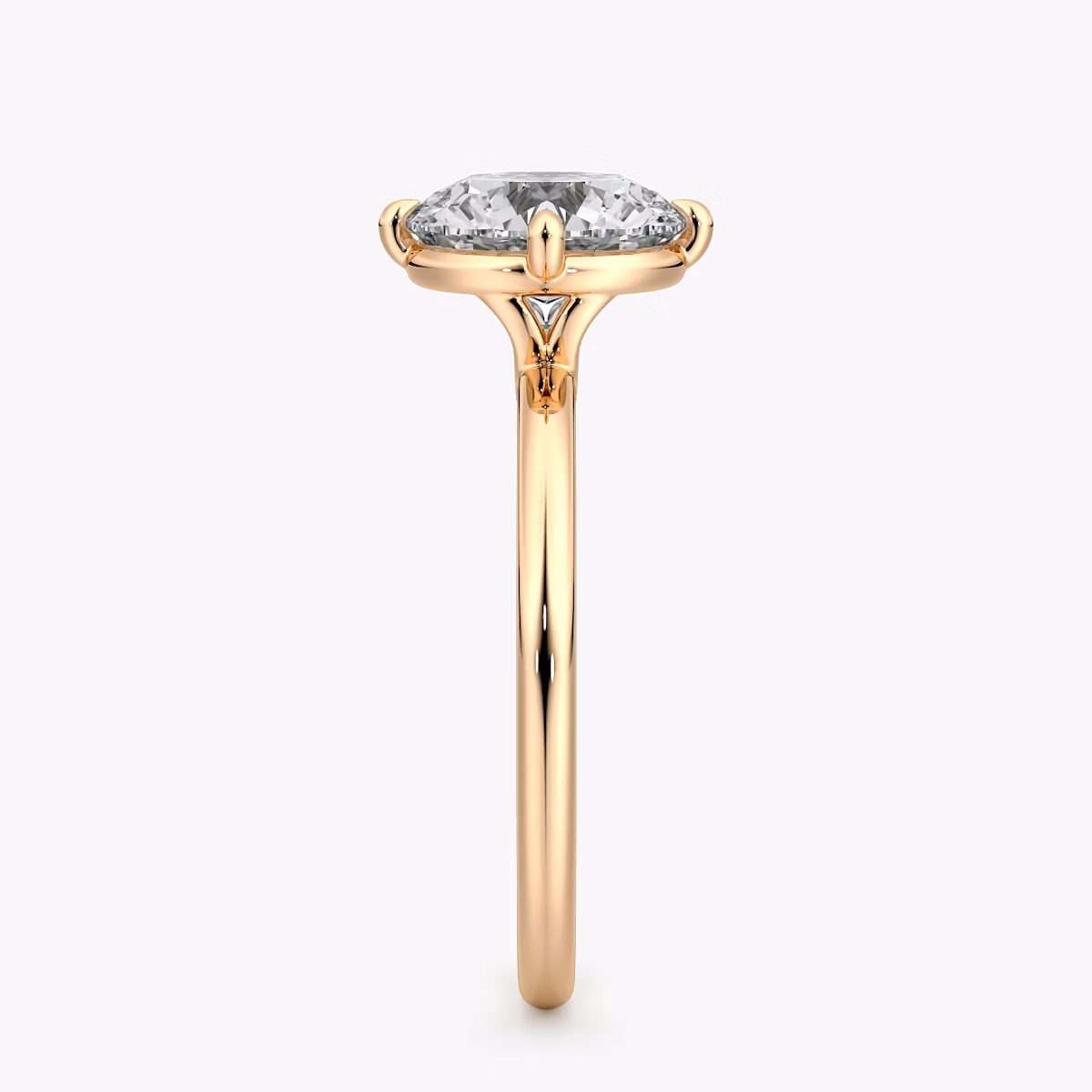 The Compass Solitaire | Round Brilliant | 14k | Rose Gold | bandAccent: Plain | caratWeight: 1.5ct | diamondOrientation: vertical