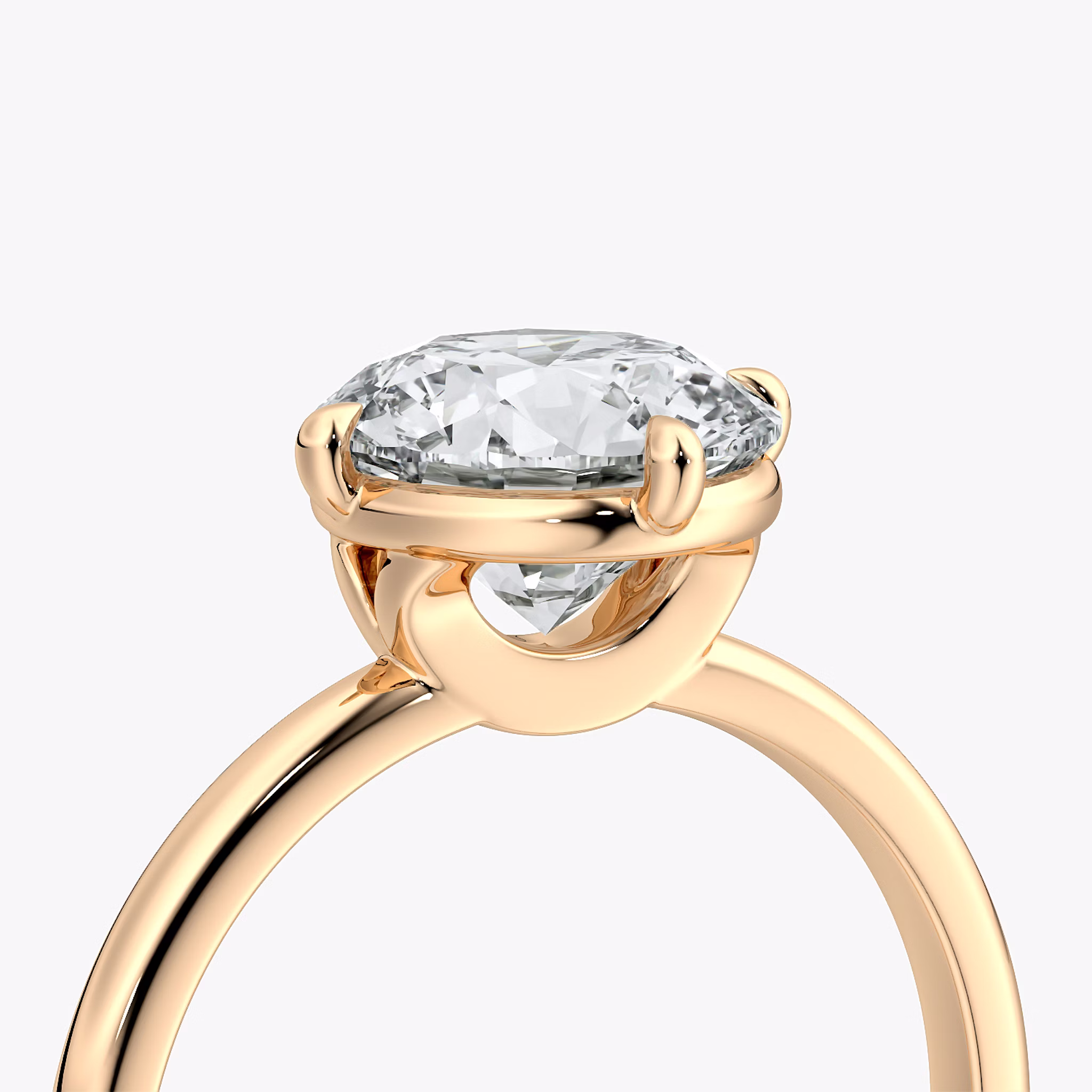 The Compass Solitaire | Round Brilliant | 14k | Rose Gold | bandAccent: Plain | caratWeight: other | diamondOrientation: vertical