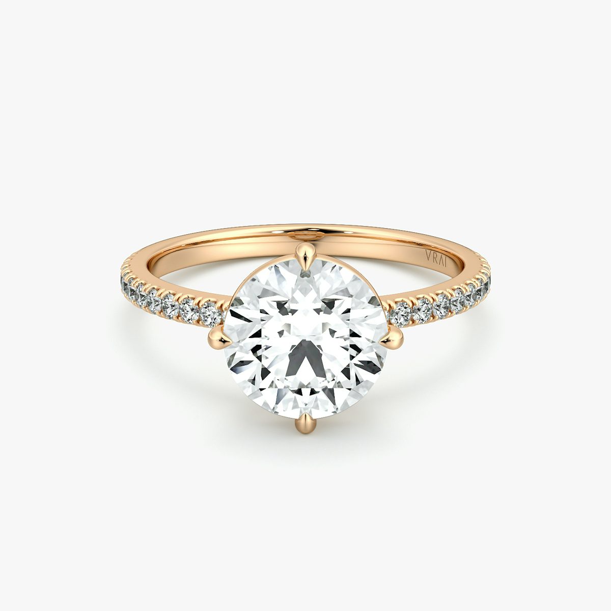 The Compass Solitaire Round Brilliant Engagement Ring | Pavé Band ...