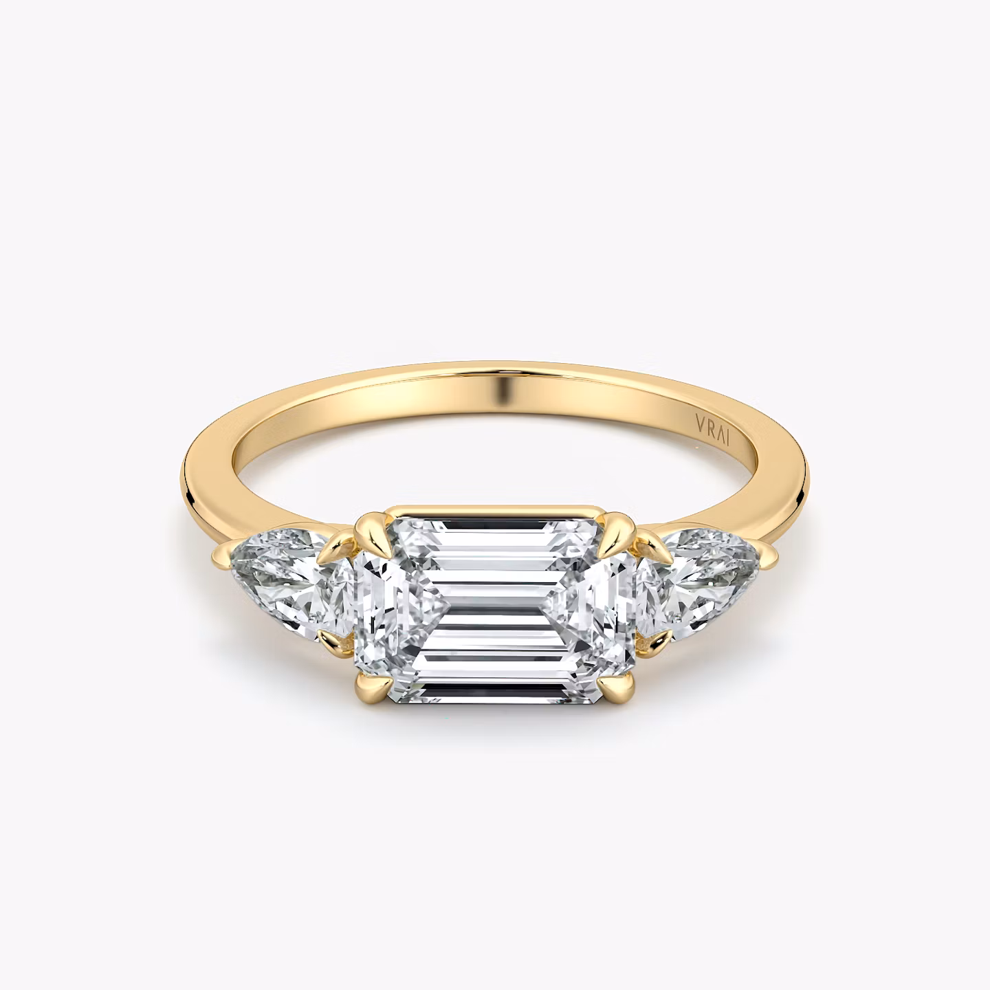 The Three Stone Emerald | Yellow Gold
