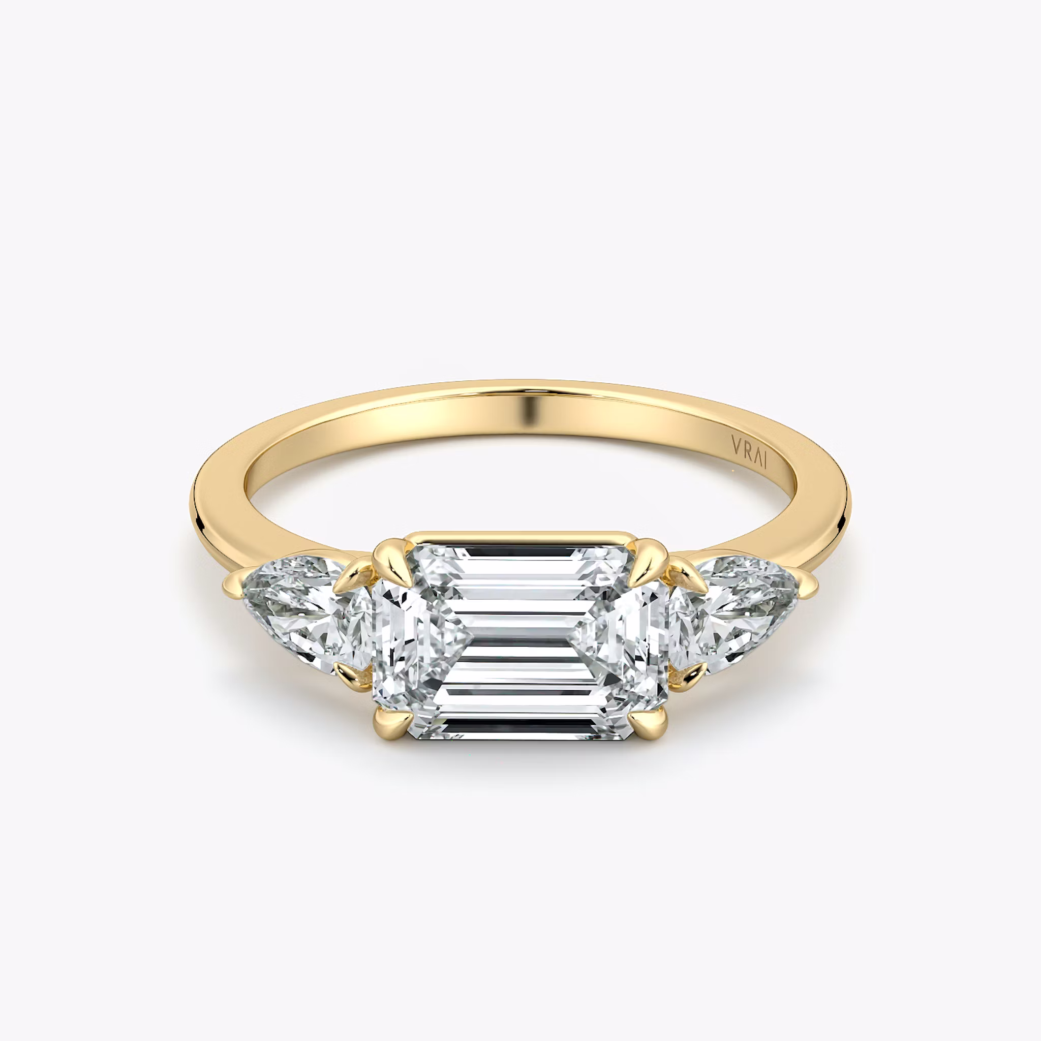 The Three Stone Emerald | Yellow Gold
