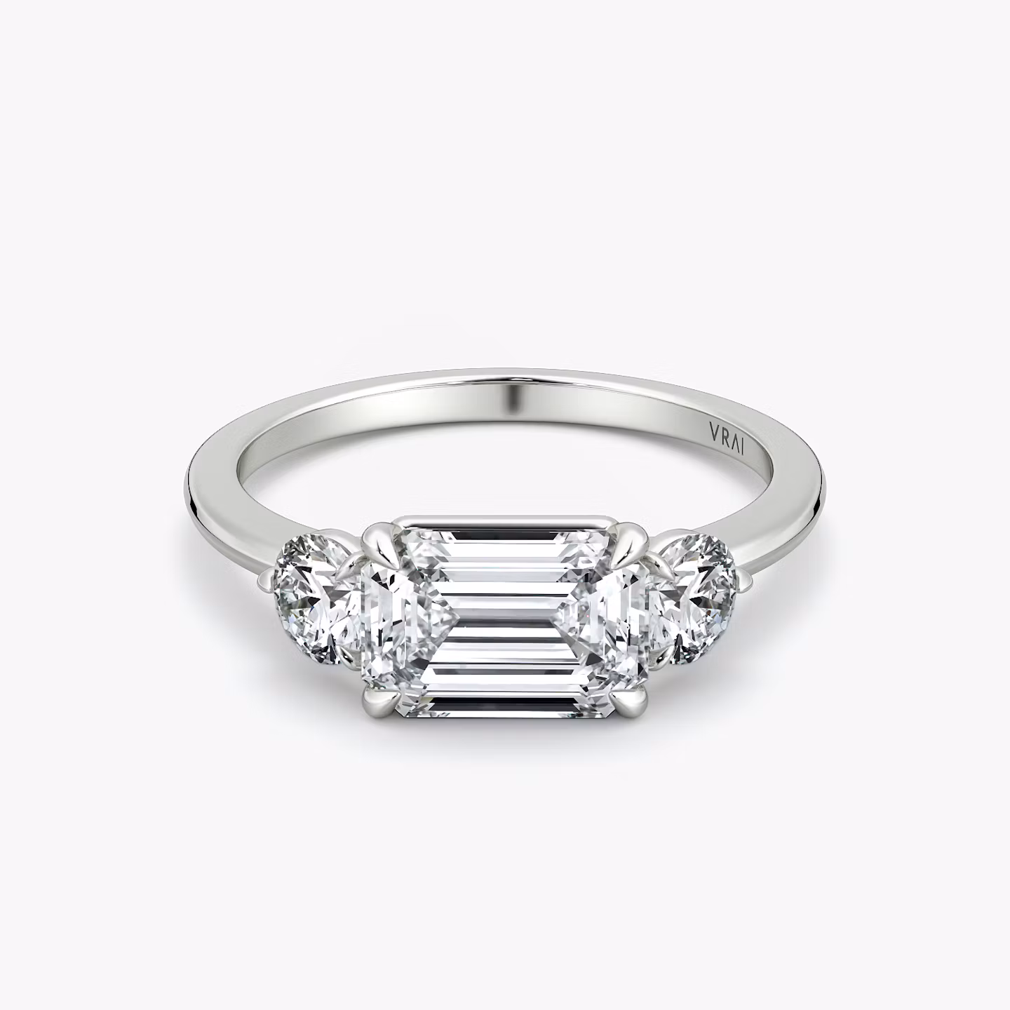 The Three Stone Emerald | Platinum