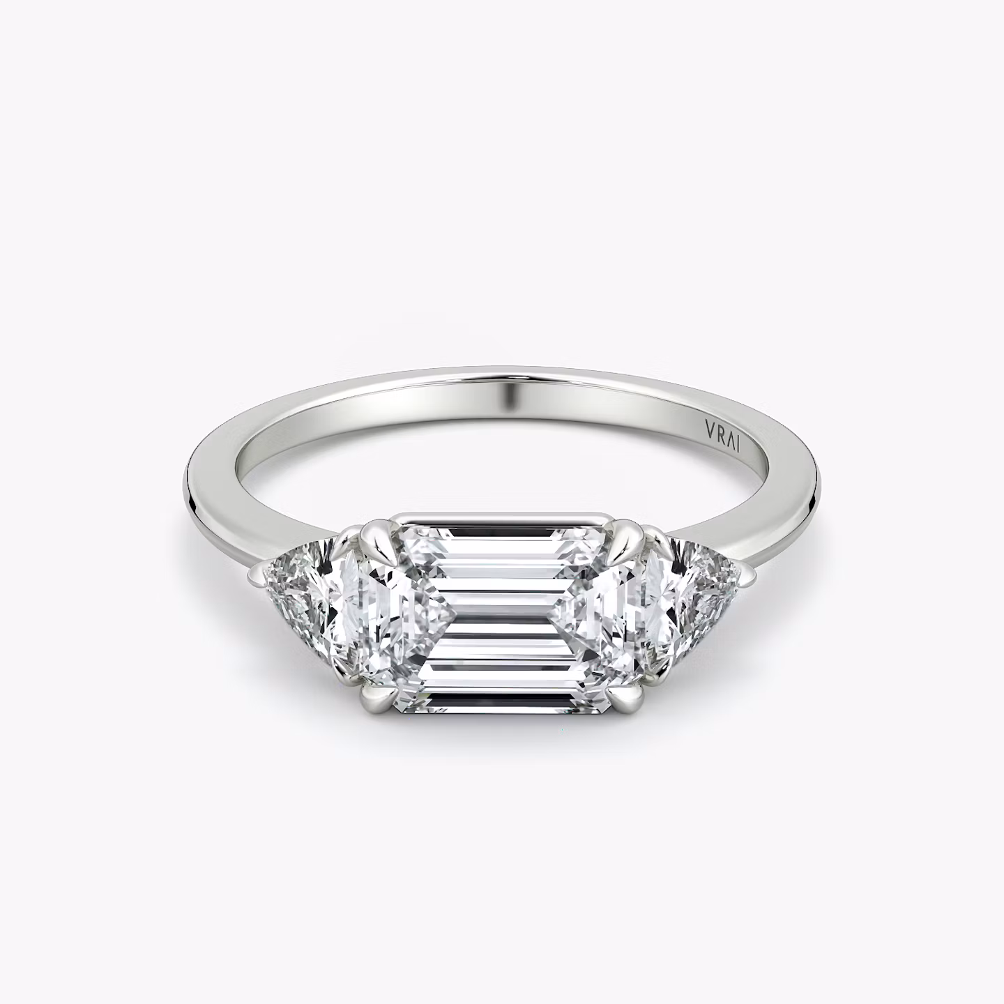 The Three Stone Emerald | Platinum