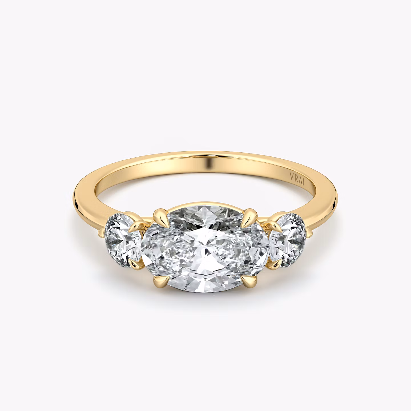 The Three Stone Oval | Yellow Gold