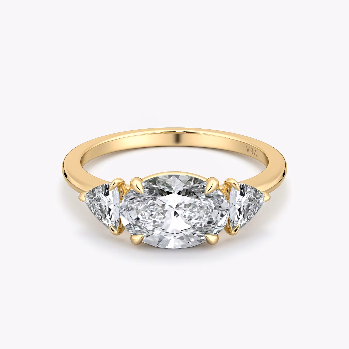 The Three Stone Oval | Yellow Gold