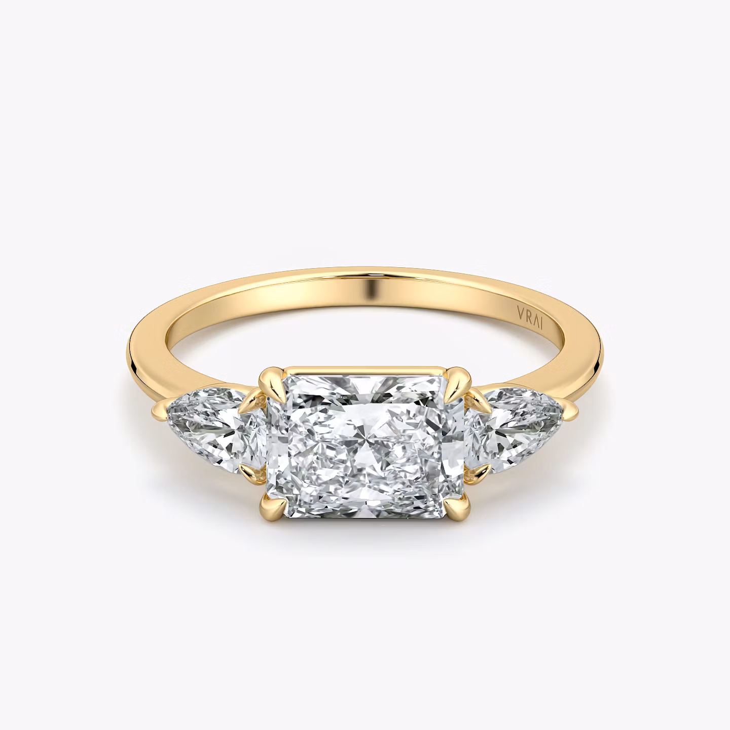 The Three Stone Radiant | Yellow Gold