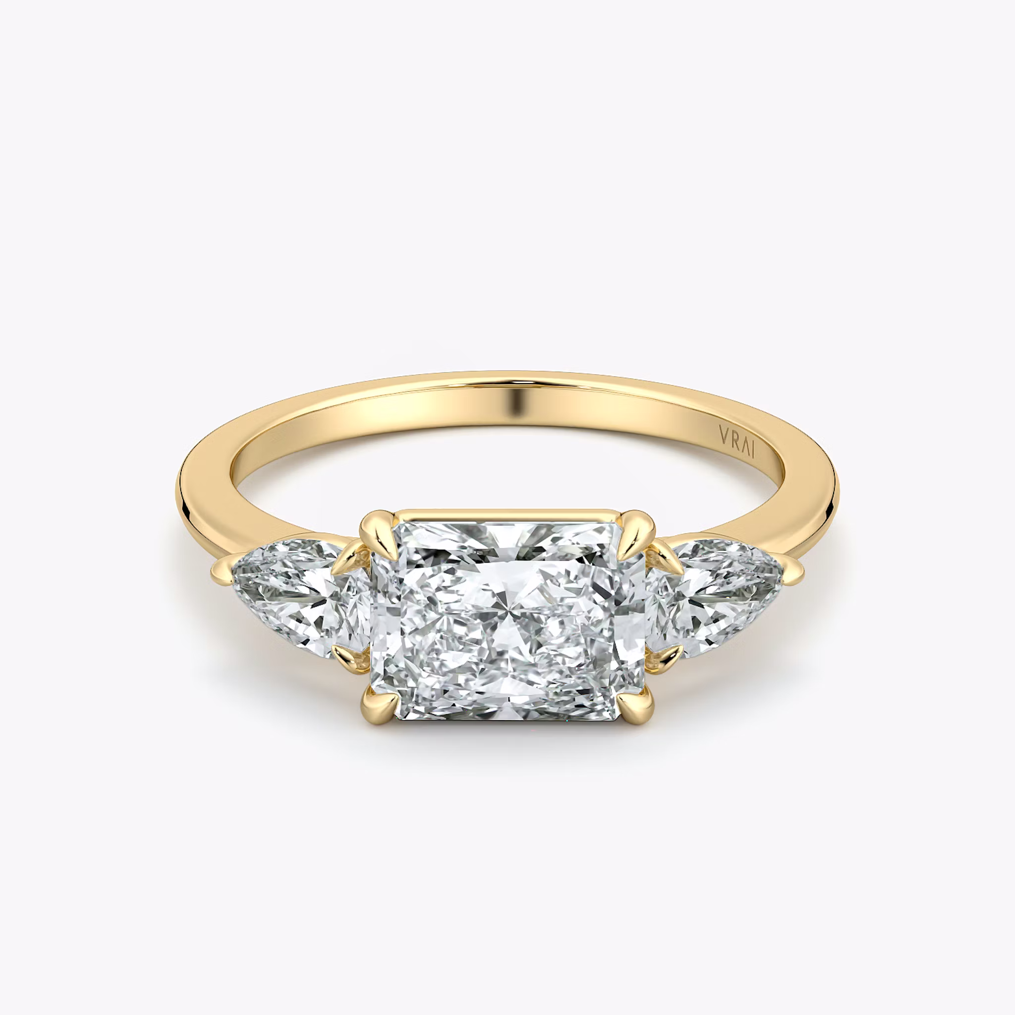 The Three Stone Radiant | Yellow Gold