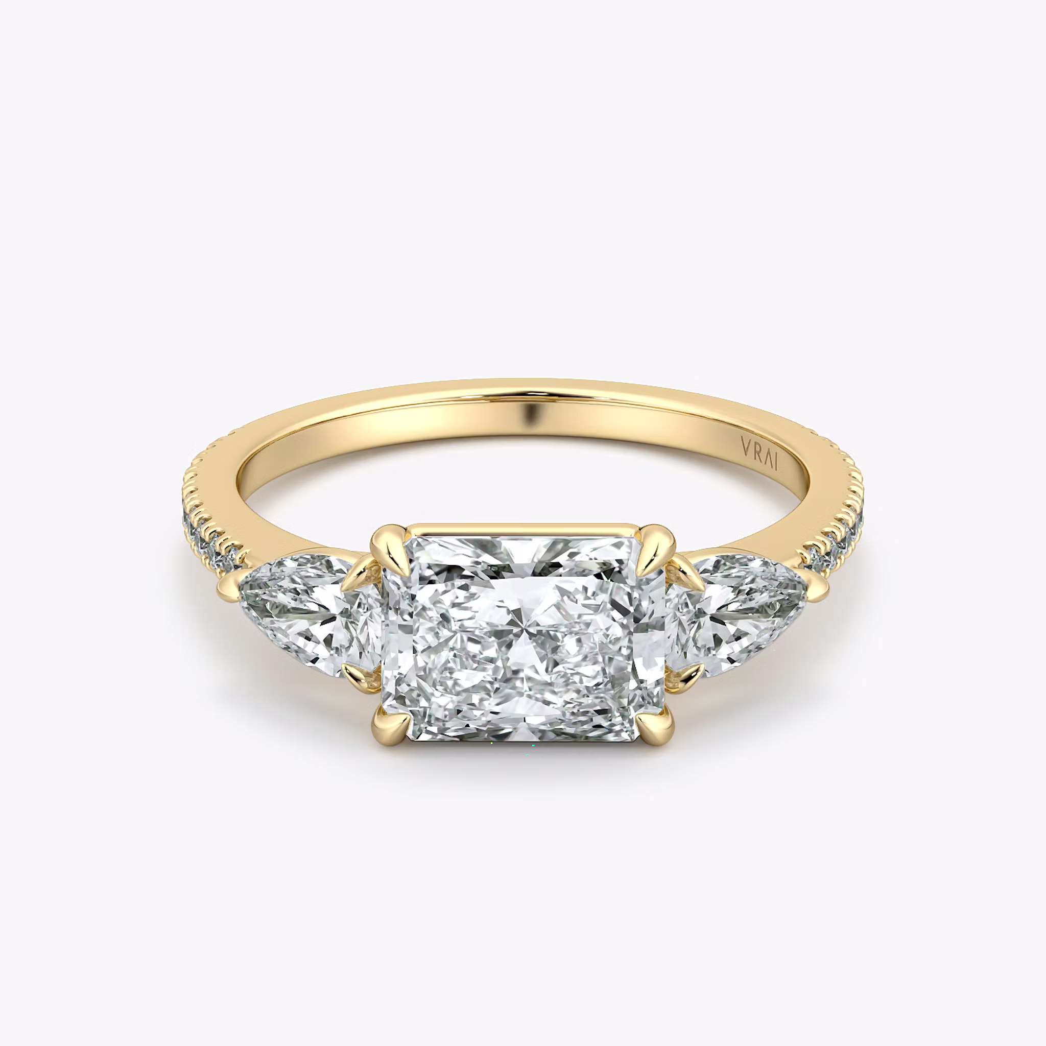 Three Stone Radiant | Yellow Gold
