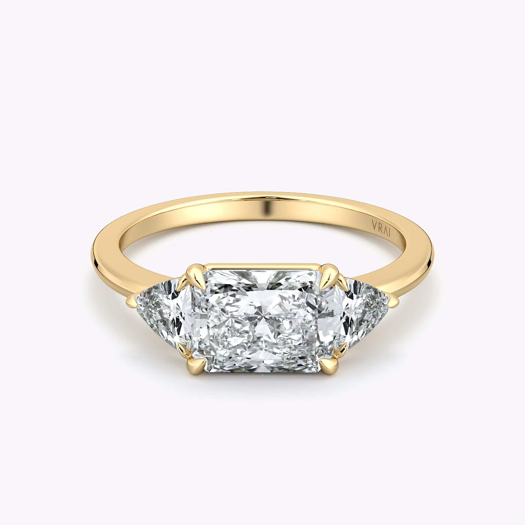 The Three Stone Radiant | Yellow Gold
